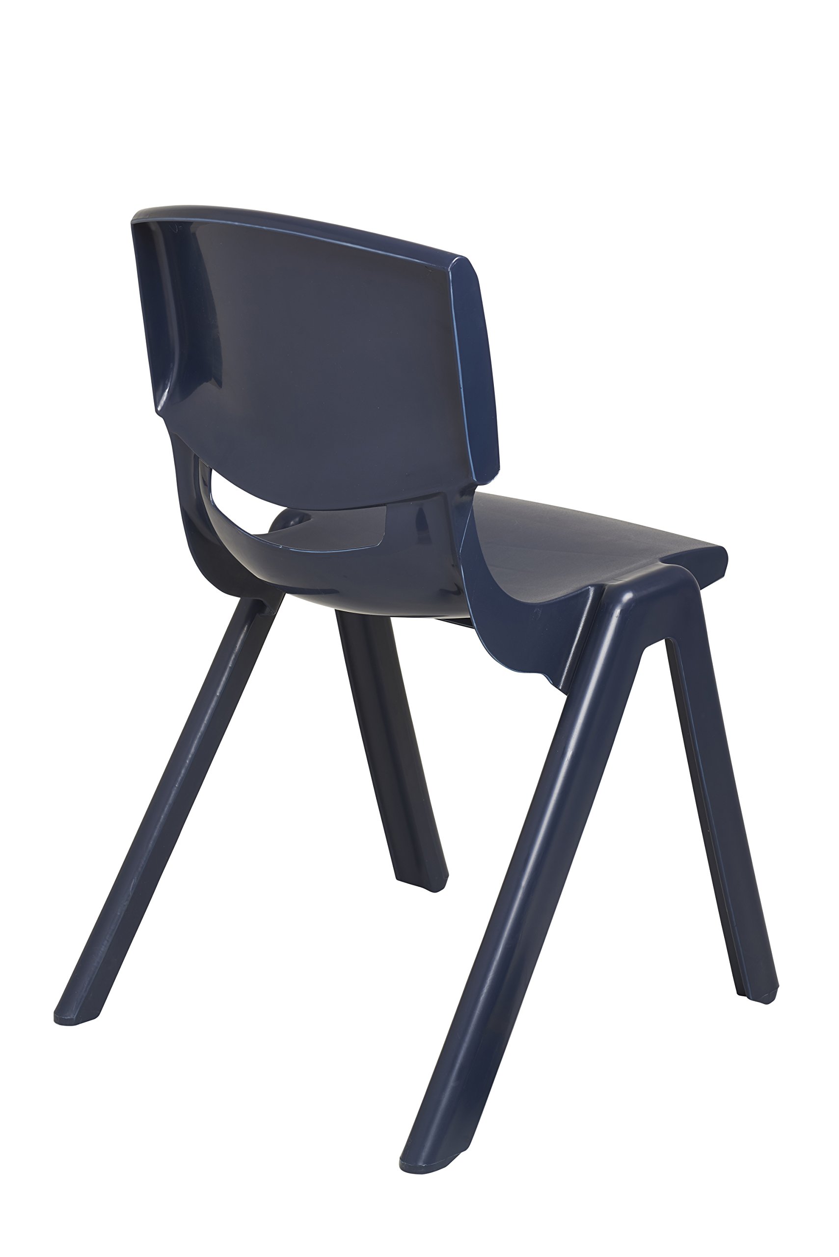 ECR4Kids School Stack Resin Chair - 4-Pack Navy Blue Plastic Stacking Chairs for Kids, 18