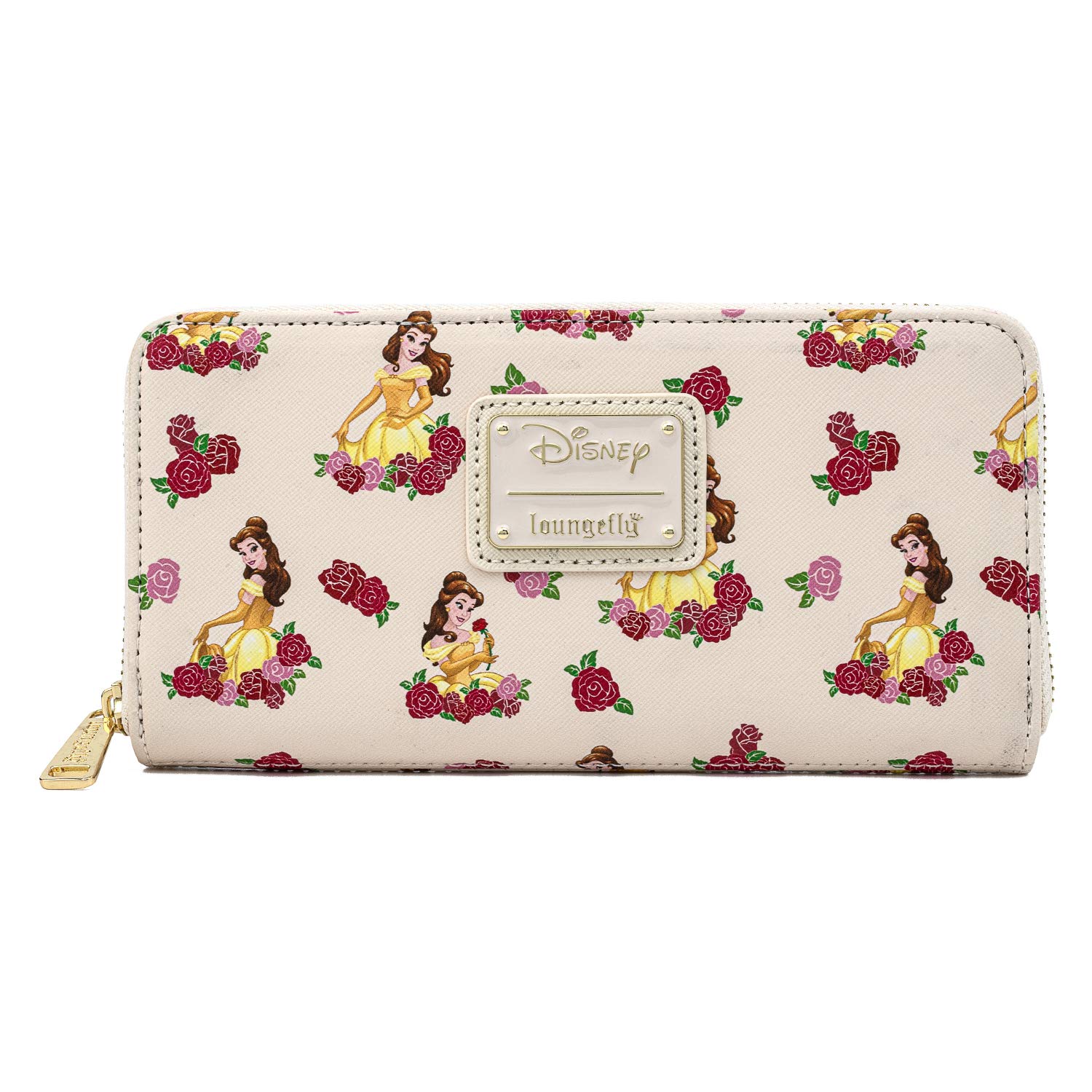 Loungefly Beauty and the Beast Belle Rose Print Faux Leather Wallet - Disney Princess Collection for Women, Gift for Fans, Perfect for Cosplay & Theme Park Visits
