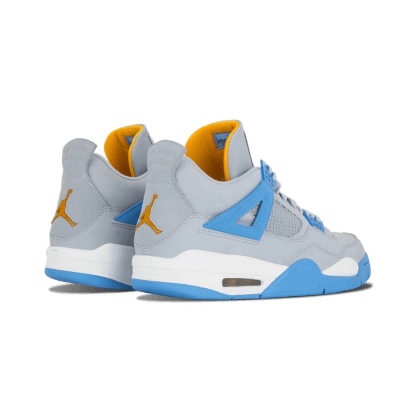 Air Jordan 4 Retro 2006 Sneakers - Mist Blue, University Blue & Gold Leaf White Colorway | Men's Basketball Shoes for Casual Wear & Street Style