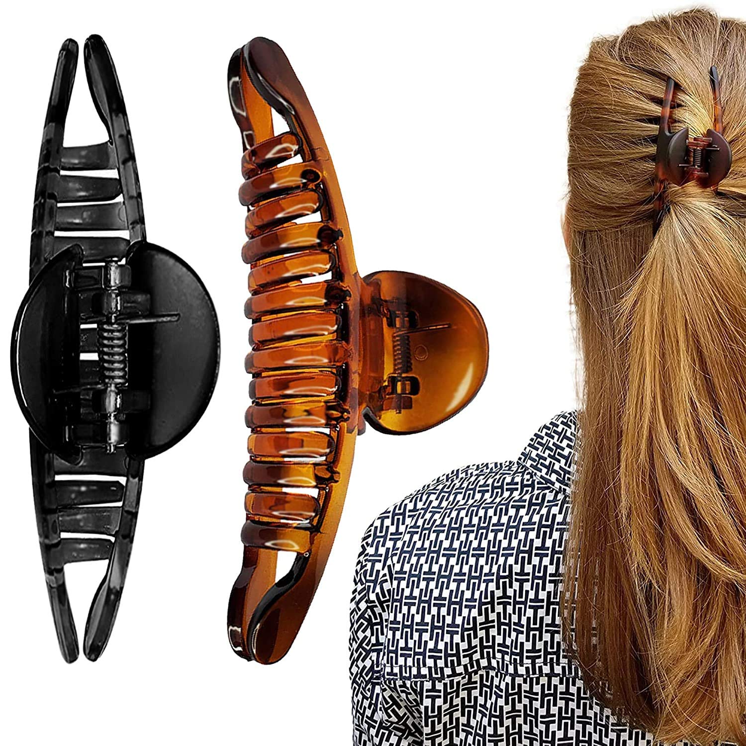 Korean Acrylic Transparent Hair Clips for Women - Butterfly Shape Hair Clutchers Combo Pack of 2 - Perfect for Everyday Styling, Parties & Gifts