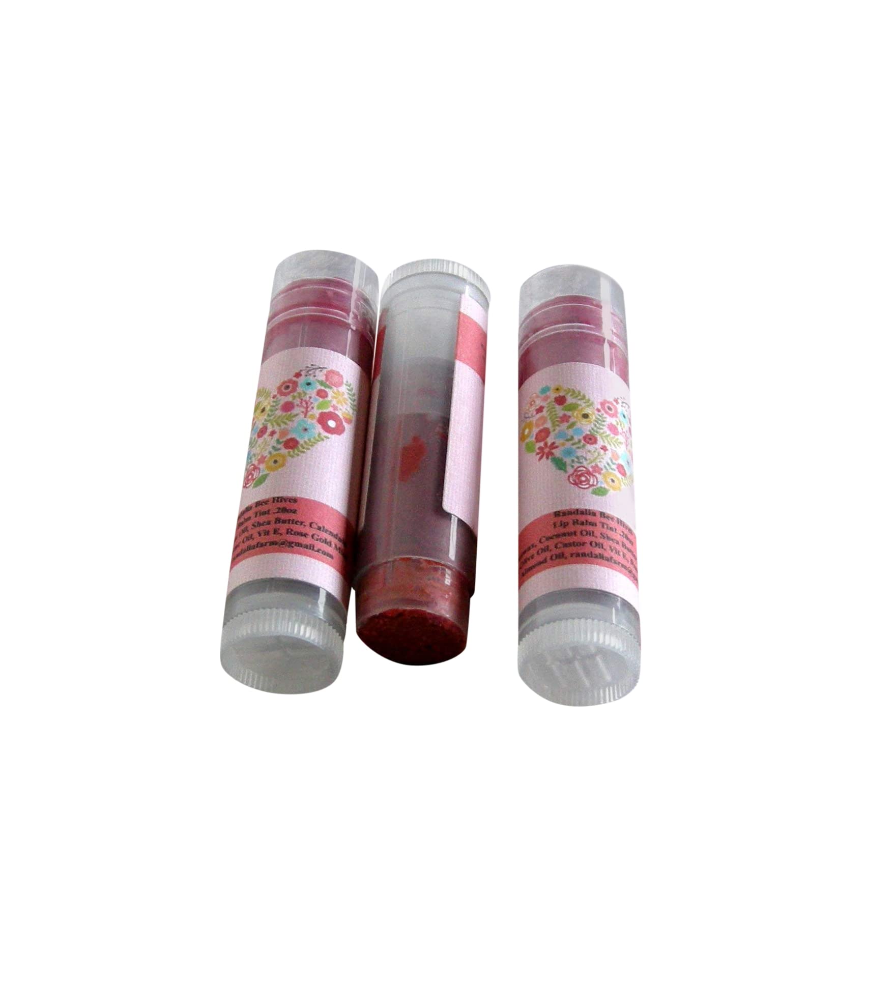 3 Pack Tinted Lip Balm Set - Rose Gold & Honey Bee Hive Design | Moisturizing & Nourishing Lip Care | Perfect for Daily Use, Gifts & Travel Essentials