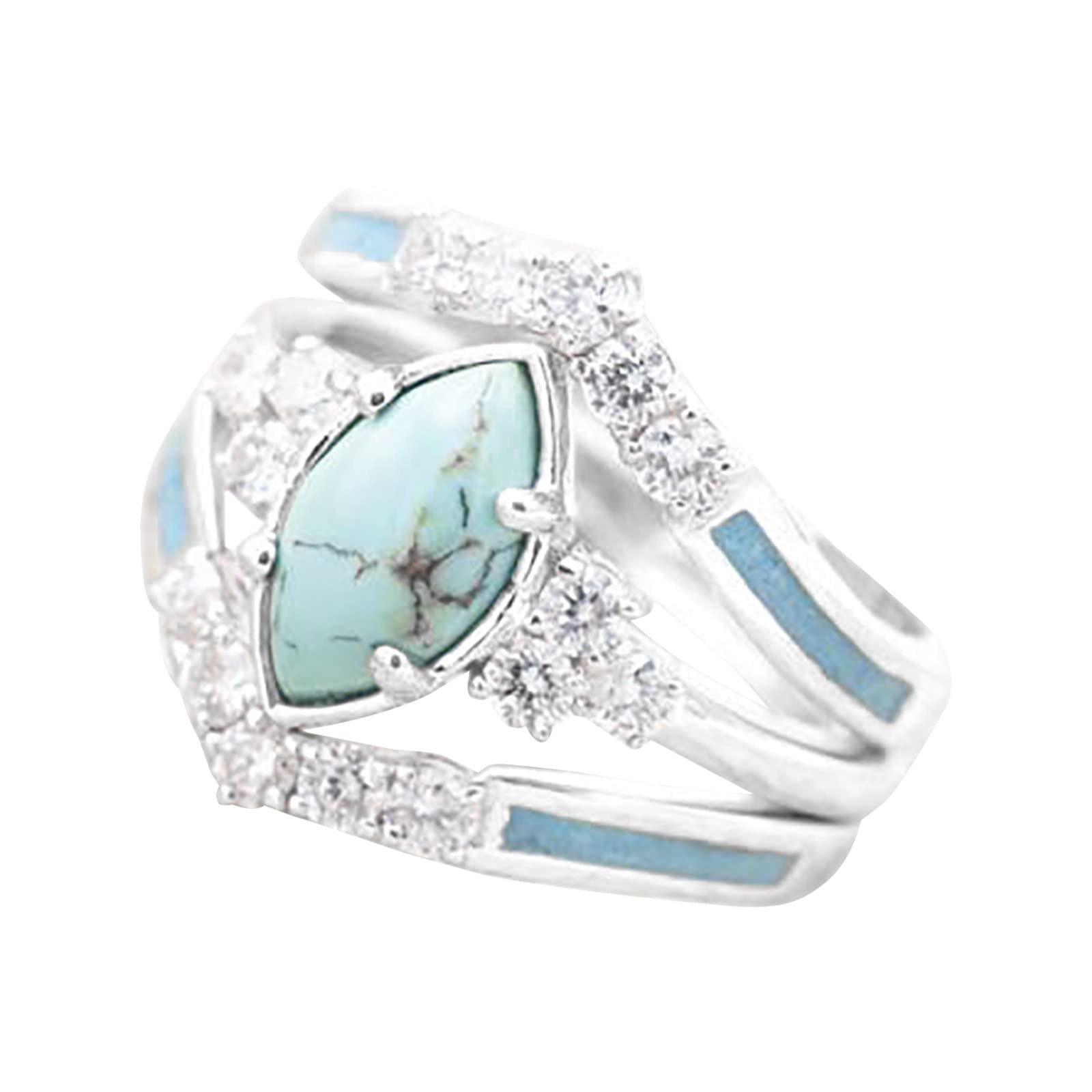 Celtic Knot Turquoise Ring for Women - 925 Sterling Silver Oval Gemstone Band with Simulated Stone - Perfect for Gifts, Weddings & Boho Fashion