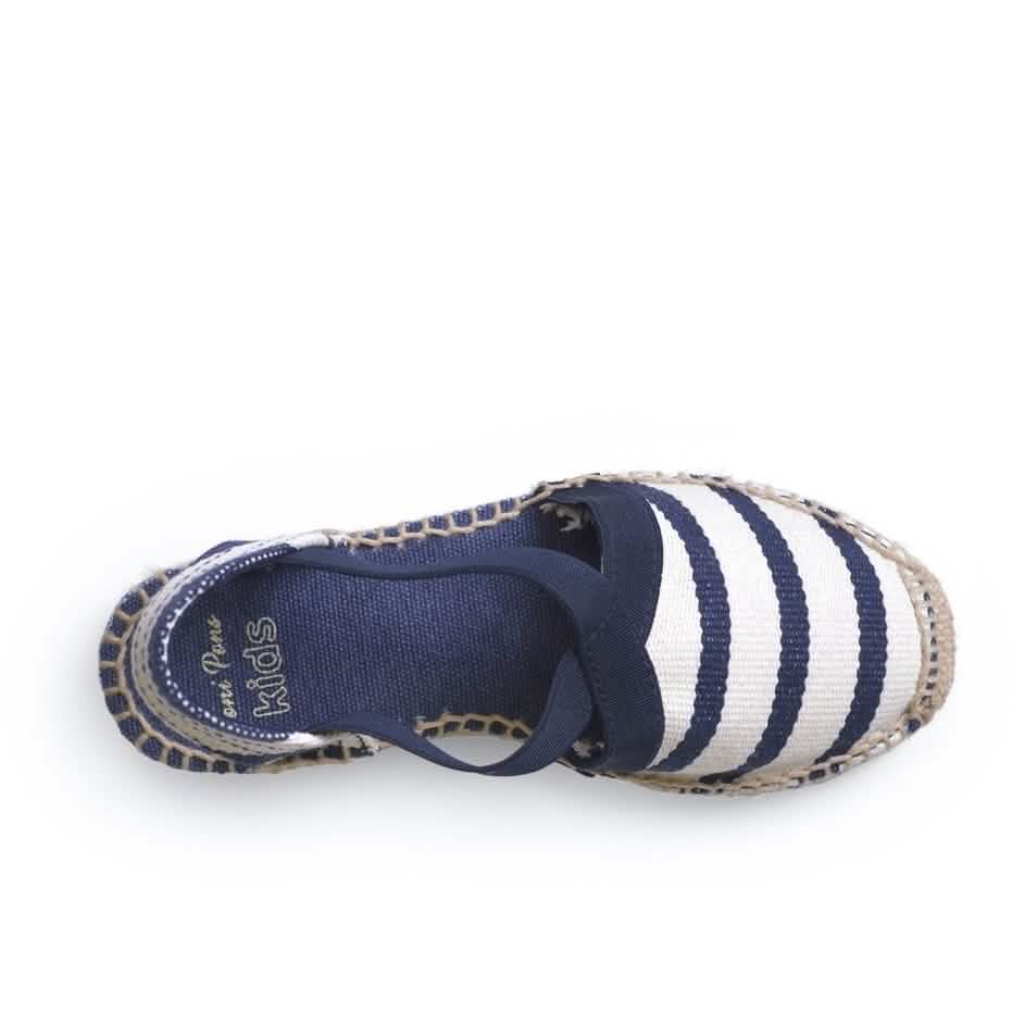 Kids' Striped Cotton Blend Wedge Espadrille Sandals - Edita BR | Comfortable & Stylish Summer Shoes for Beach, Playground & Casual Outings