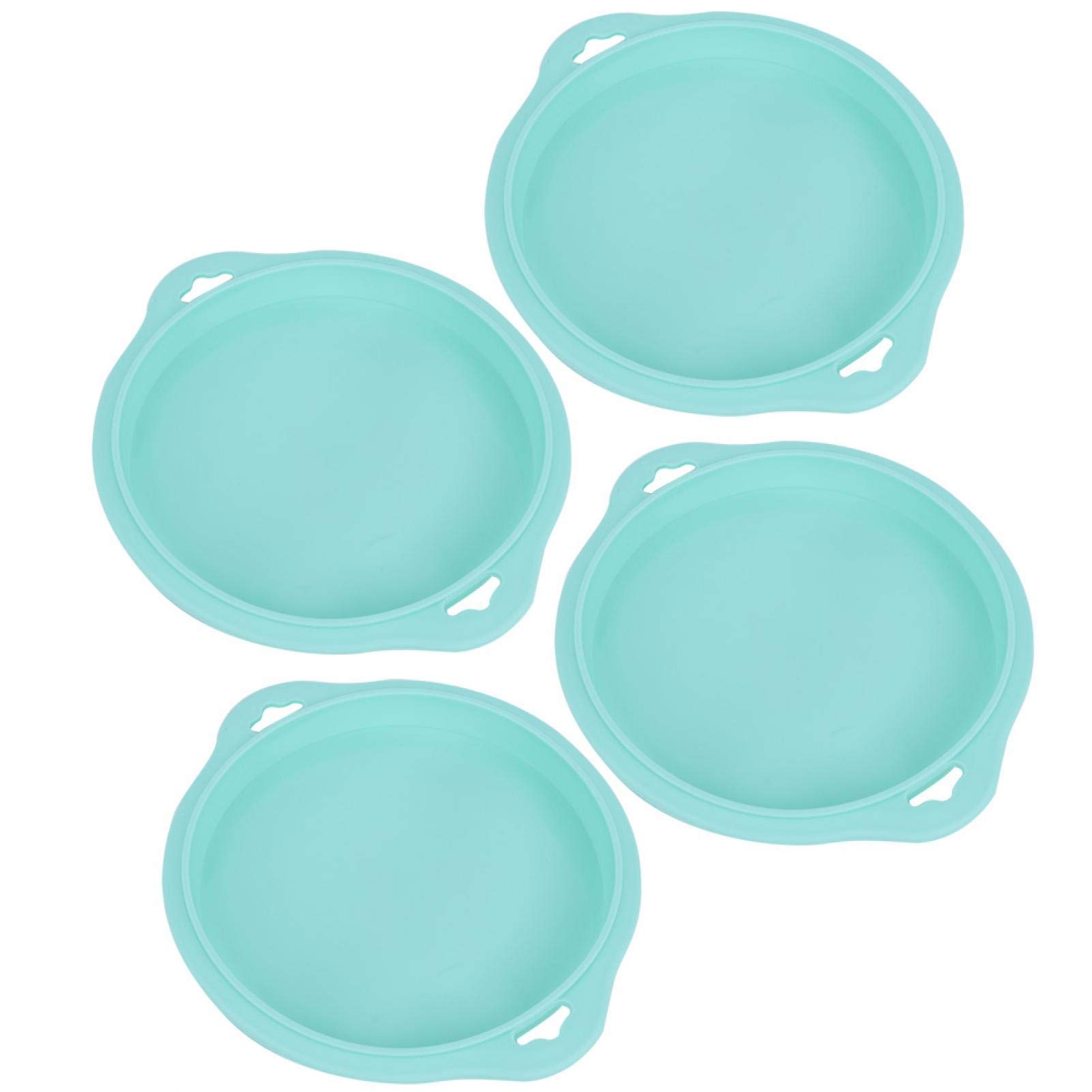 4PCS Silicone Round Cake Pans - Nonstick Baking Molds for Cheesecake, Rainbow Cake, Chiffon Cake & Pizza Crust (Green) - Perfect for Home Baking, Party Desserts & DIY Cooking