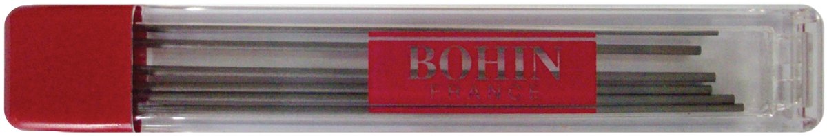 Bohin Mechanical Chalk Pencil Refills - 6 Pack Grey for Sewing, Quilting & Fabric Marking - Precision Tailoring & Crafting Tools