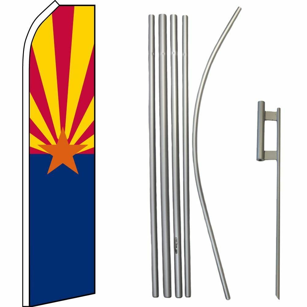 Arizona State Swooper Flag 16ft Flagpole Kit with Ground Spike - PIÑATAS OLE Banners & Signs - Perfect for Backyard, Tailgating, and Outdoor Events