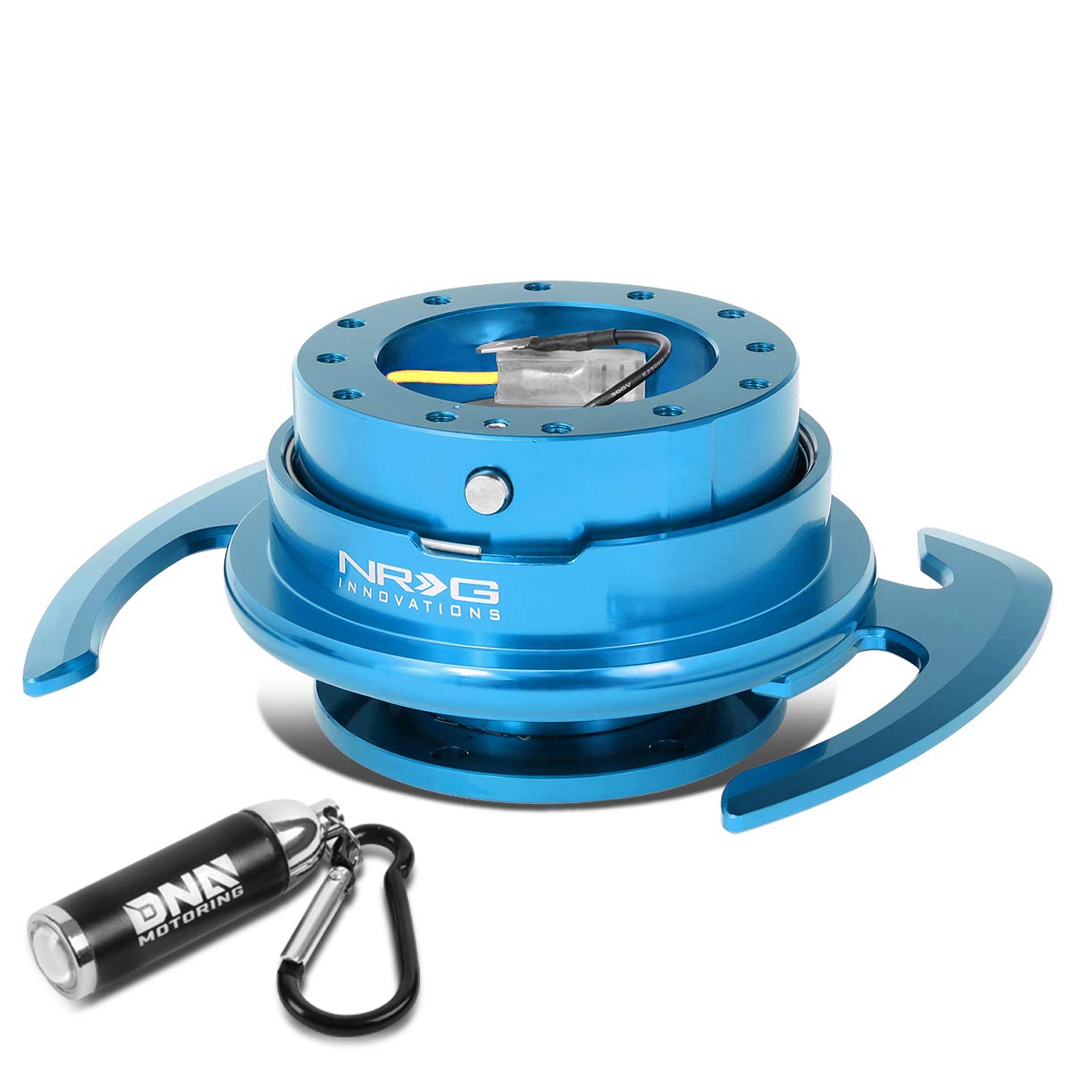 NRG Innovations SRK-700BL Gen 4.0 Quick Release Steering Wheel Adapter - Aluminum Racing Wheel Hub with Paddle Shifters & Free LED Keychain Flashlight - Perfect for Drift, Track, and Sim Racing Enthusiasts