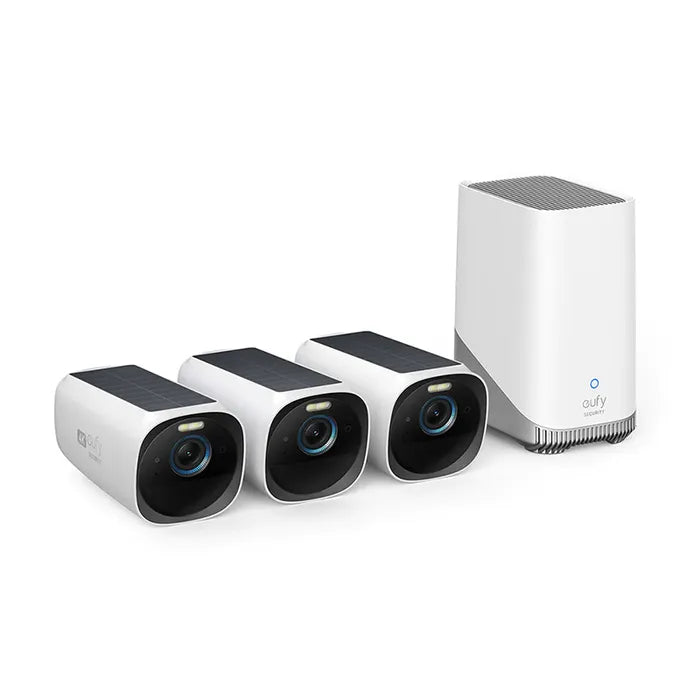 EufyCam 3 3-Pack Wireless Security Camera System with HomeBase 3 | 2K Resolution, 365-Day Battery Life, AI Detection | Indoor/Outdoor Home Surveillance for Family & Property Protection