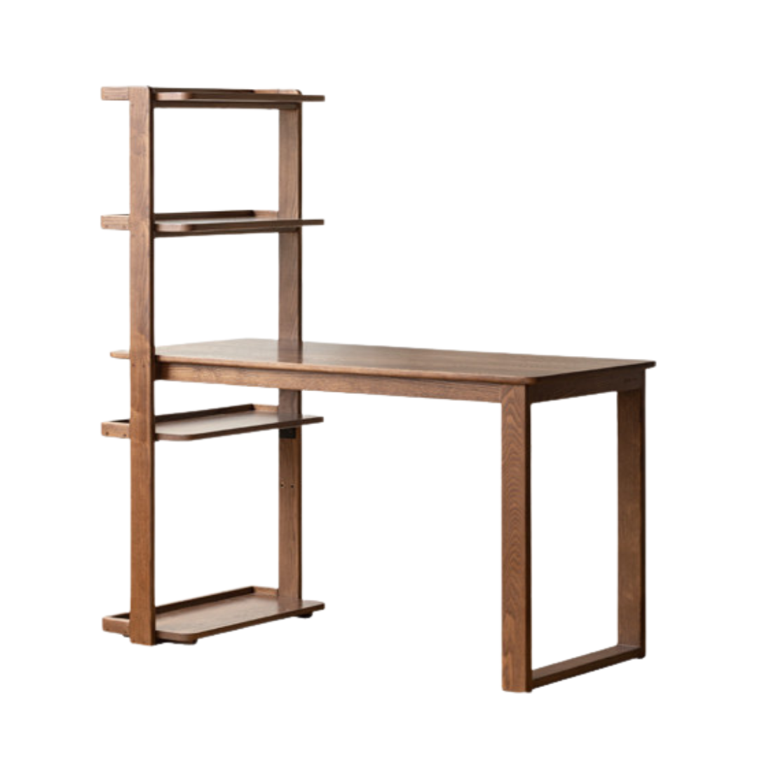 48x23.4x29.9 inch / 122x59.6x76 сm / walnut color / ash desk + 146 cm five-layer bookshelf