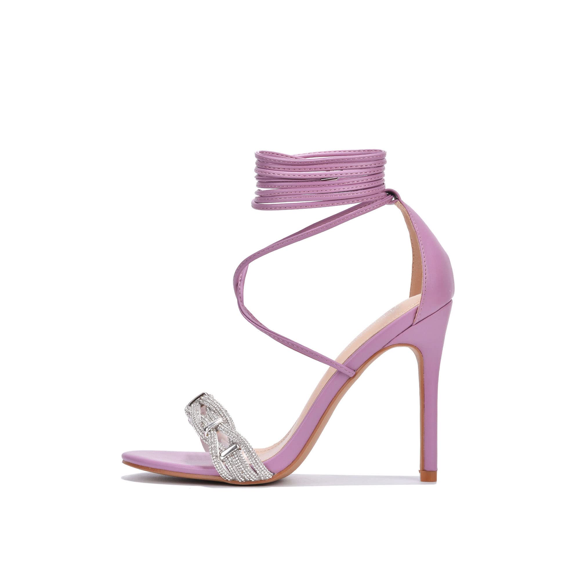 Cape Robbin Elisheba Women's Strappy Stiletto High Heels - Square Open Toe Party Shoes for Weddings, Night Out & Special Occasions