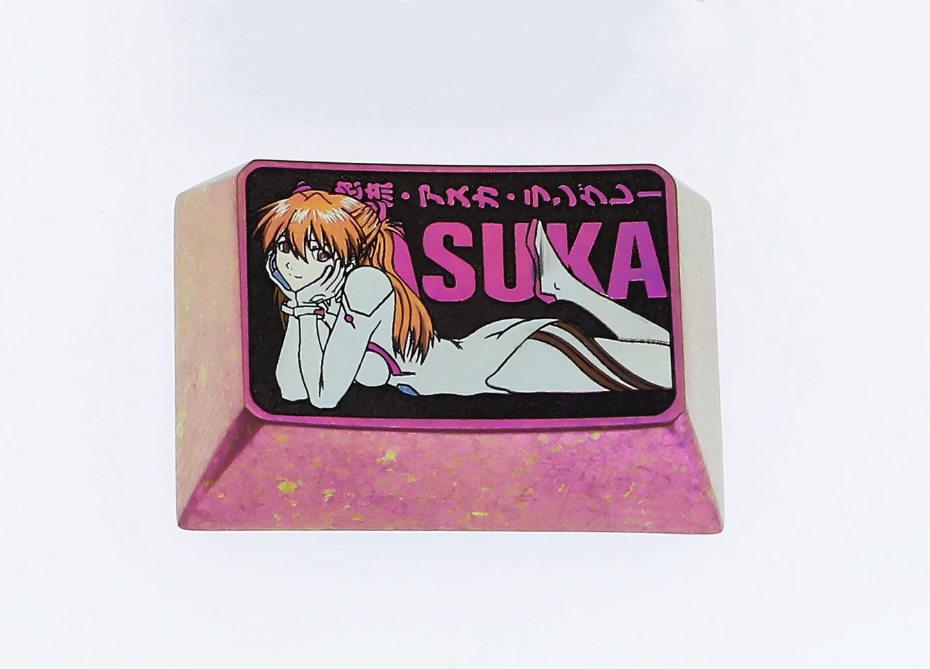 Premium Titanium Alloy Carved Keycaps - Asuka Langley Soryu EVA Themed Mechanical Keyboard Accessories for Gaming & Custom PC Builds