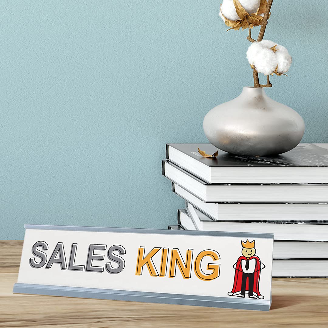 Stick People Desk Sign - Funny Novelty Nameplate for Office (2 x 8 Inches) - Perfect for Workstations, Reception Desks & Corporate Gifts