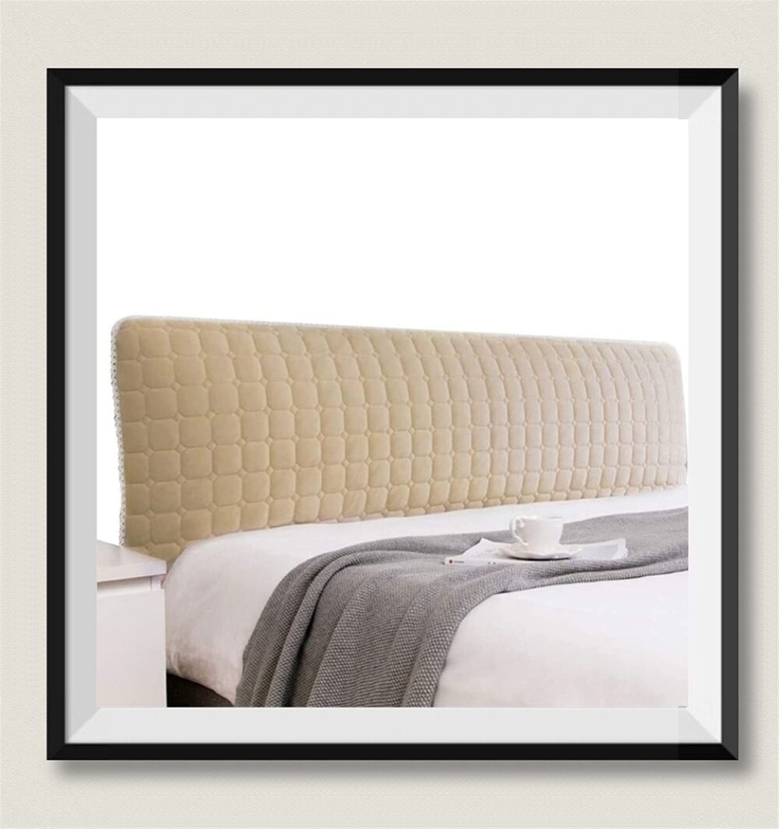 Uyeoco Headboard Cover for Twin, Queen, Full, California King Size Beds - Thickened Cotton Dustproof Stretch Slipcover Protector (Camel, 200cm/79