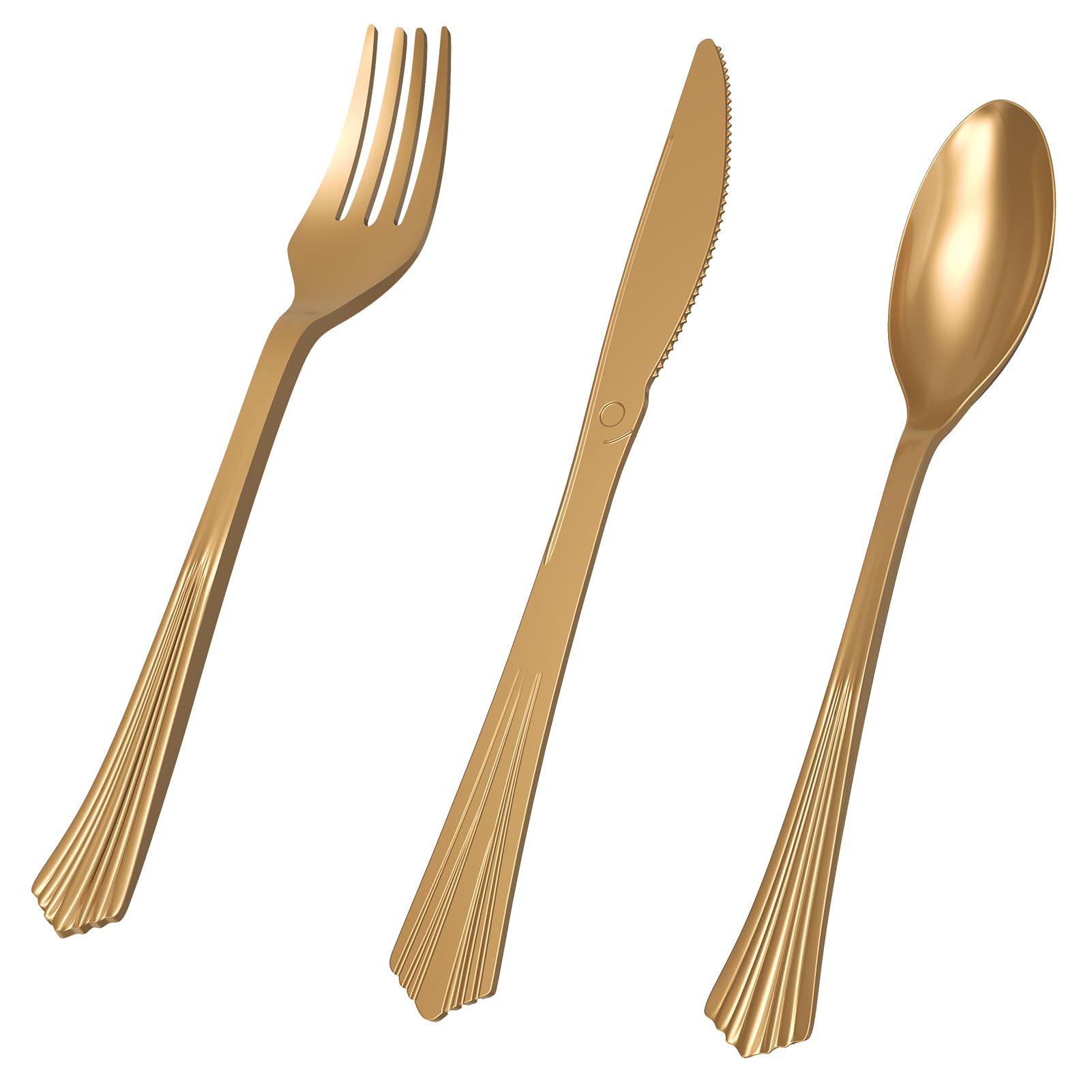 180-Piece Gold Plastic Silverware Set - Disposable Cutlery Kit with 60 Forks, 60 Spoons & 60 Knives - Elegant Plastic Utensils for Parties, Weddings, Catering & Home Dining - Perfect for Events, BBQs & Family Gatherings