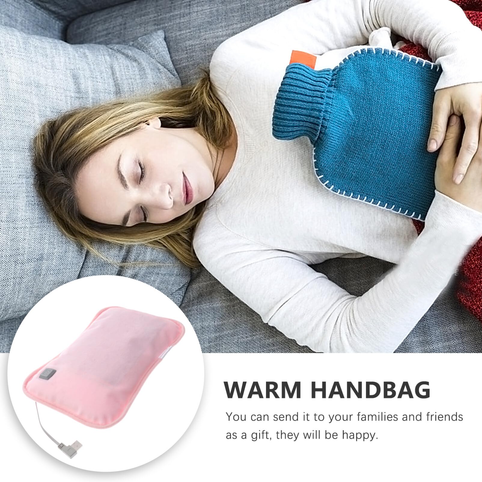 Healifty Rechargeable Electric Hot Water Bottle with Plush Cover - Fast Boiling Kettle for Kids & Adults, Portable Heating Bag for Pain Relief, Bed Warmers & Travel Use