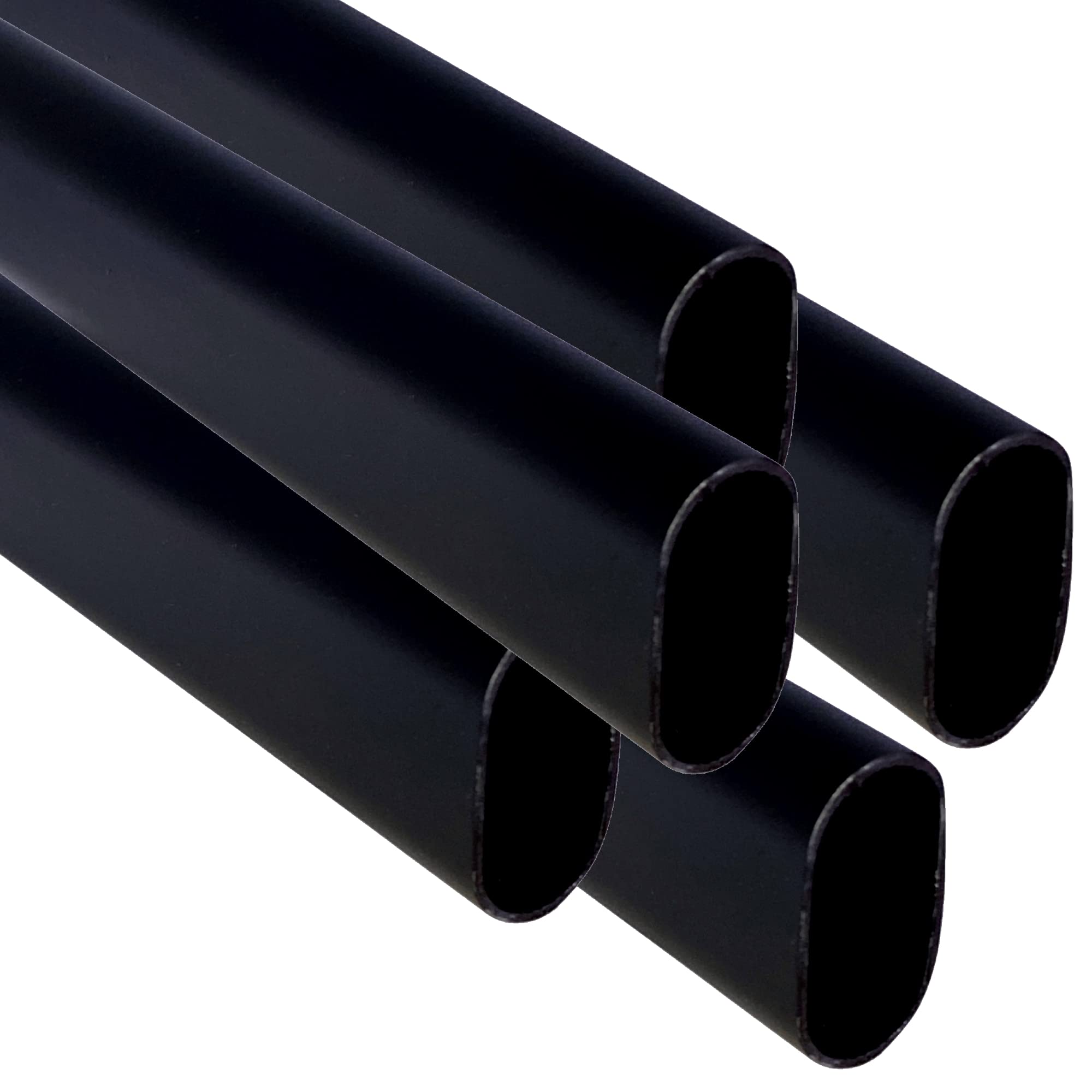 Heavy Duty 60-Inch Long Oval Closet Rod - 5 Pack Black Wardrobe Clothes Pole for Walk-In Closets, Garment Racks & Storage Organization