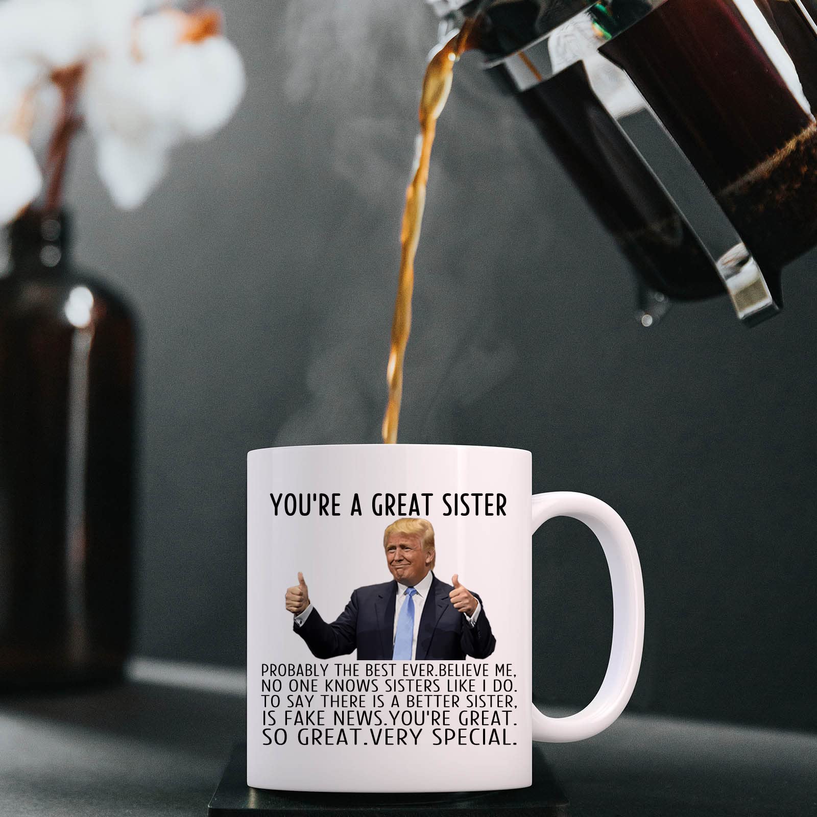 You Are A Really Great Sister - 11oz Funny Sister Gift Mug for Birthday, Mother's Day, Christmas - Novelty Tea Cup for Women - Perfect for Coffee, Tea & Prank Gifts - Cute Present Idea for Her