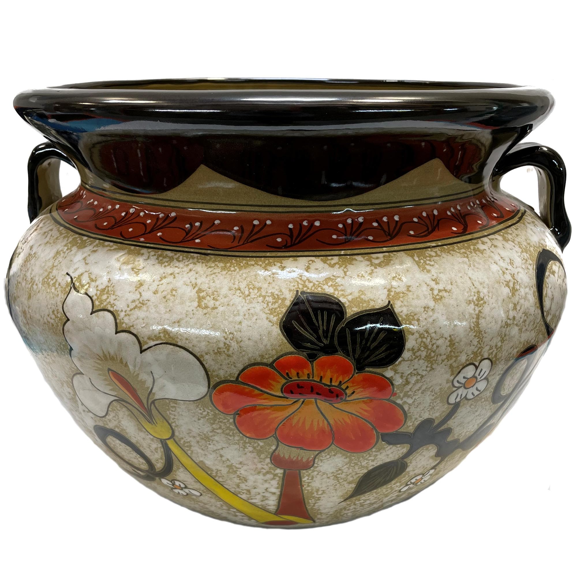 Large Talavera Ceramic Garden Pot - Mexican Colorful Handmade Planter for Indoor & Outdoor Decor | Perfect for Patio, Garden, and Home Décor