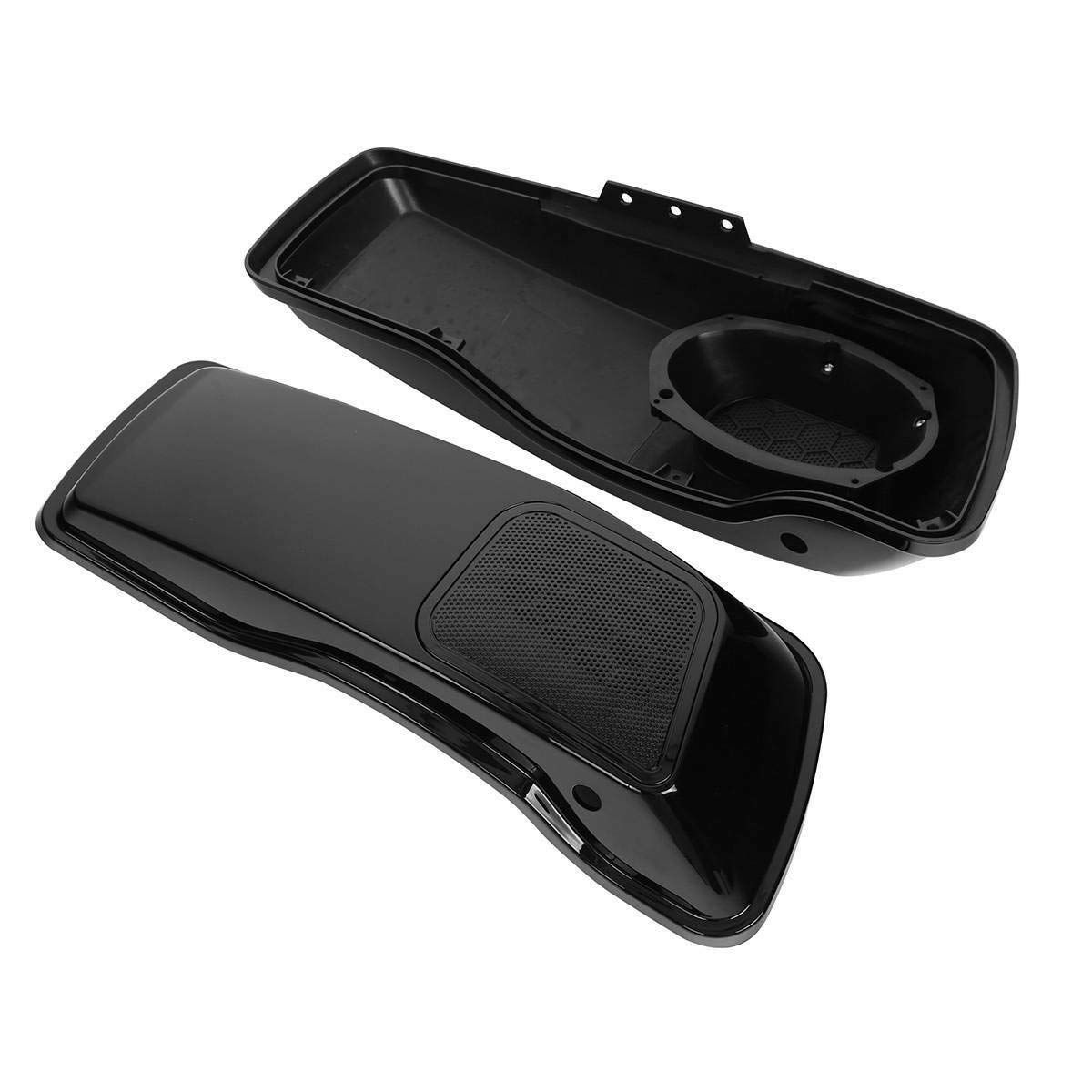 TCT-MT 6x9 Inch Hard Saddlebag Speaker Grills - Compatible with Harley Touring Road King 2014-2021, Street Glide, Ultra Classic FLHTCU FLHTK FLHT FLTRX FLHR FLTRXS - Black Motorcycle Accessories for Enhanced Sound & Style
