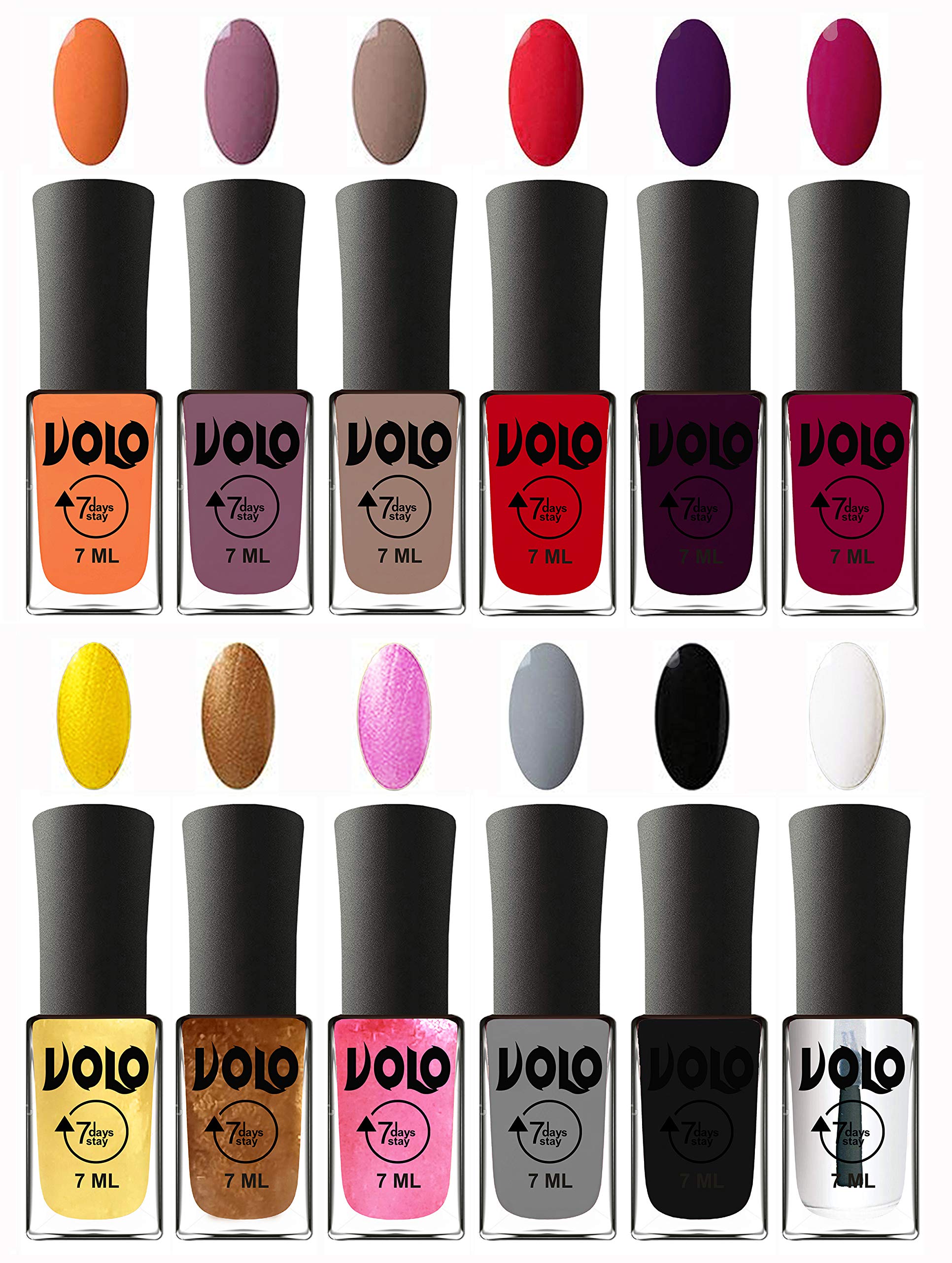 Volo 12-Piece Nail Polish Set - Long Lasting, Non-Toxic, Vibrant Colors for Manicures & Pedicures | Perfect for Home Salon, Parties, Gifts & Professional Use