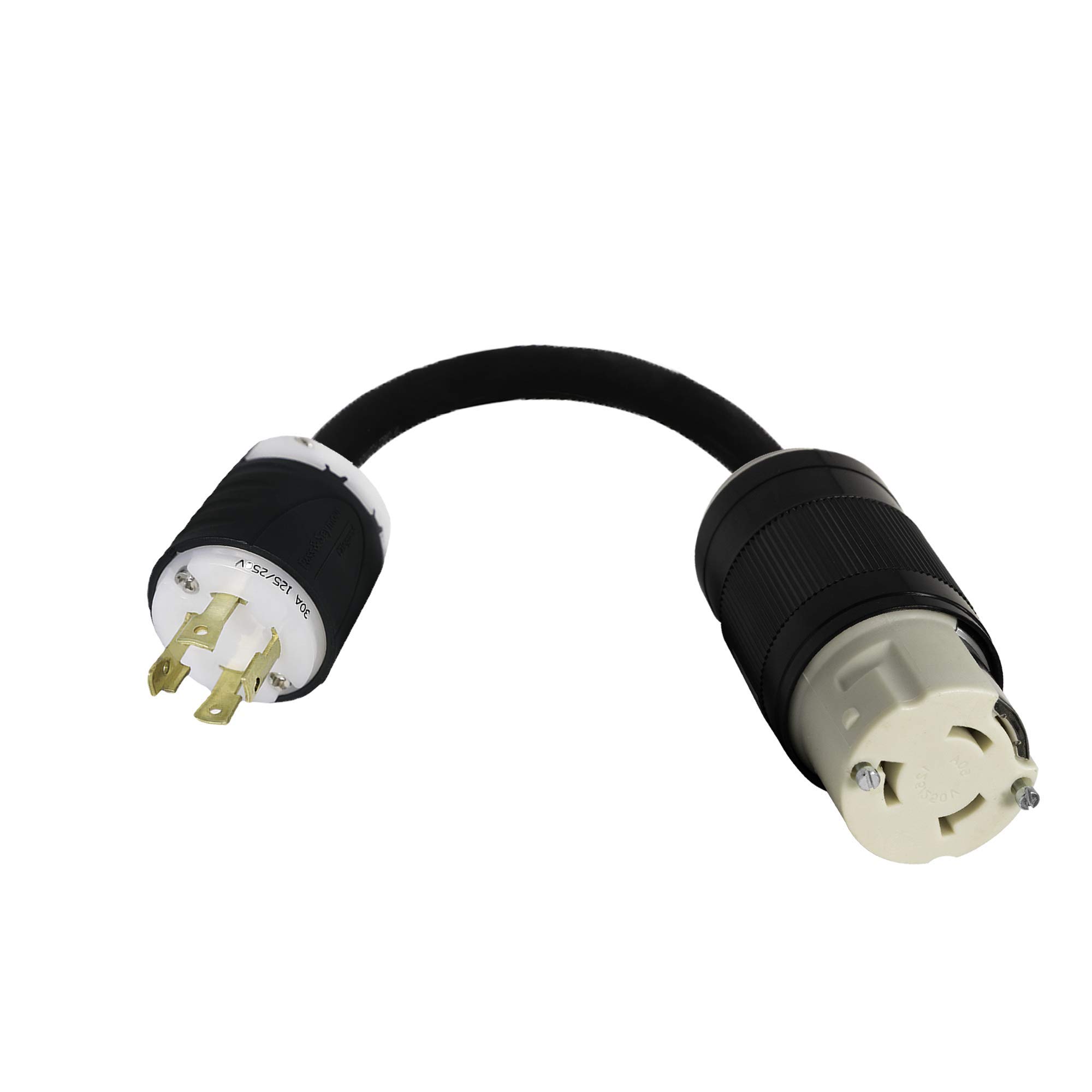Iron Box L14-30P to CS6364C Plug Adapter 1 ft - Heavy Duty Power Cord Converter for Generators, RVs, and Industrial Equipment IBX-76968-01