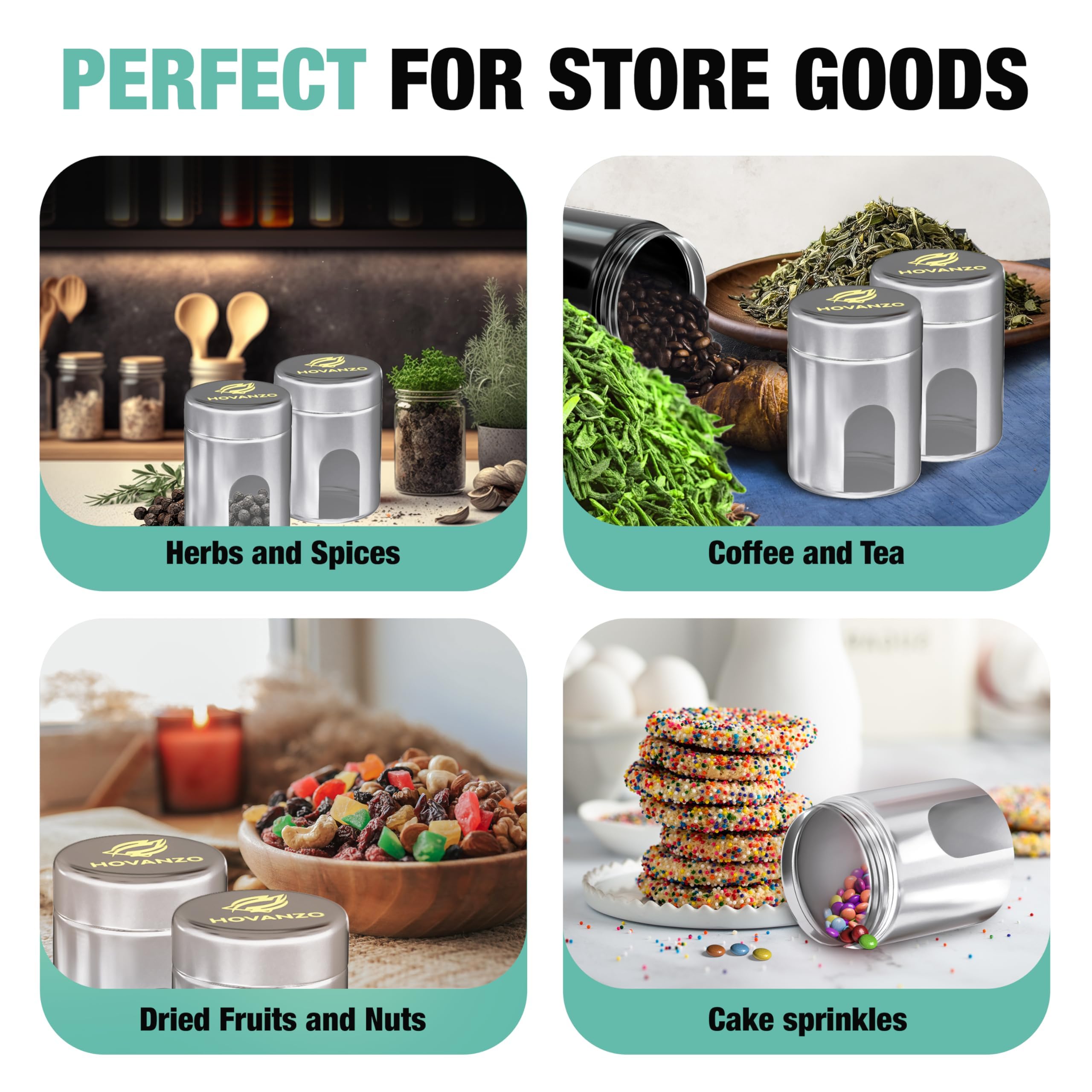 Large Bamboo Storage Box with Airtight Glass Jars & Combination Lock - Decorative Wooden Locking Box with Rolling Tray - Perfect for Kitchen Pantry, Bathroom Organization & Home Decor Storage