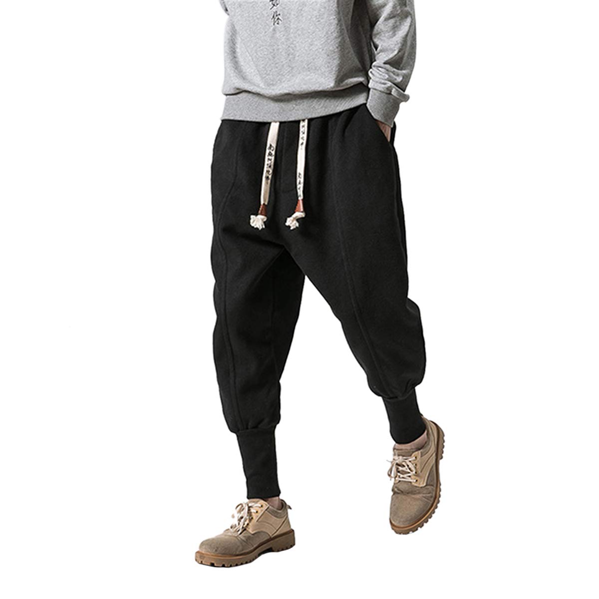 Seidarise Men's Jogger Sweatpants - Winter Running Track Pants for Sports & Hip Hop Style - Comfortable Athletic Pants for Gym, Workout & Casual Wear - Black