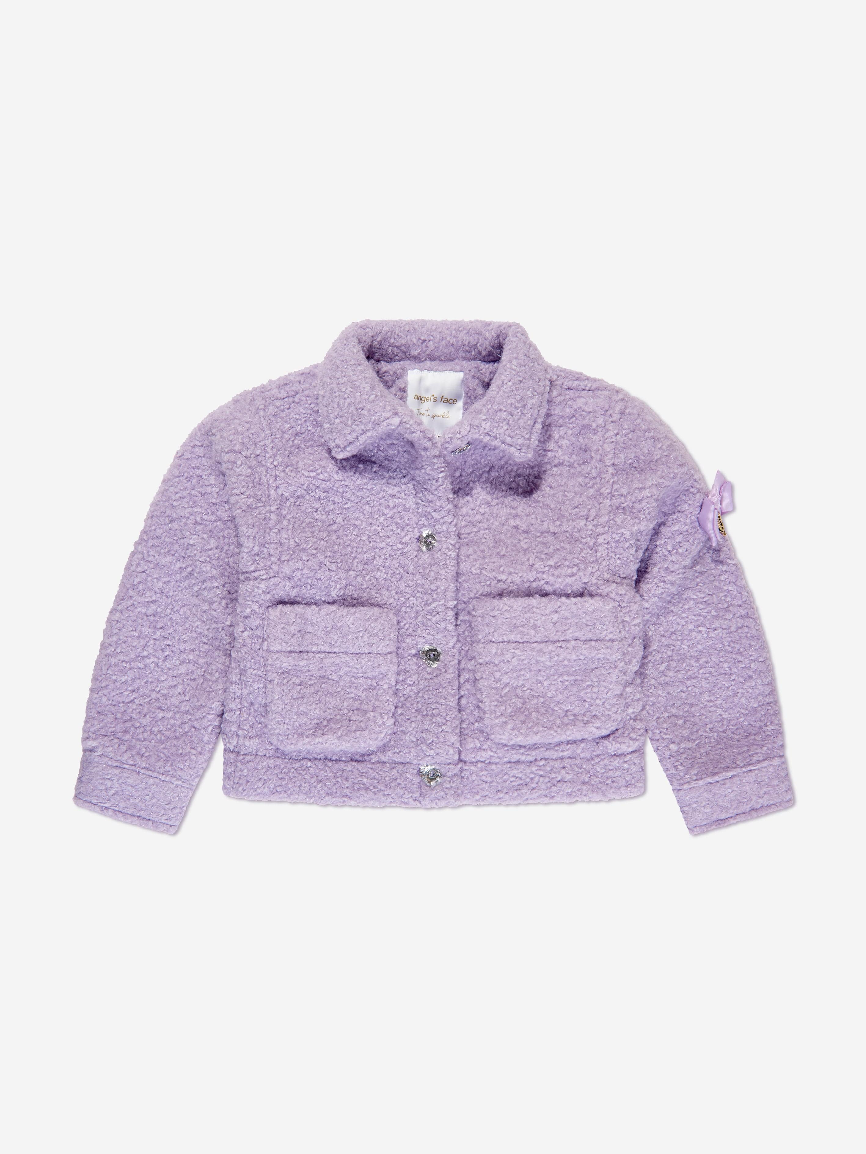 Angels Face Girls Whistler Fleece Jacket - Soft Purple Winter Coat for Kids | Warm Outdoor Play, Snow Activities & Cold Weather Protection