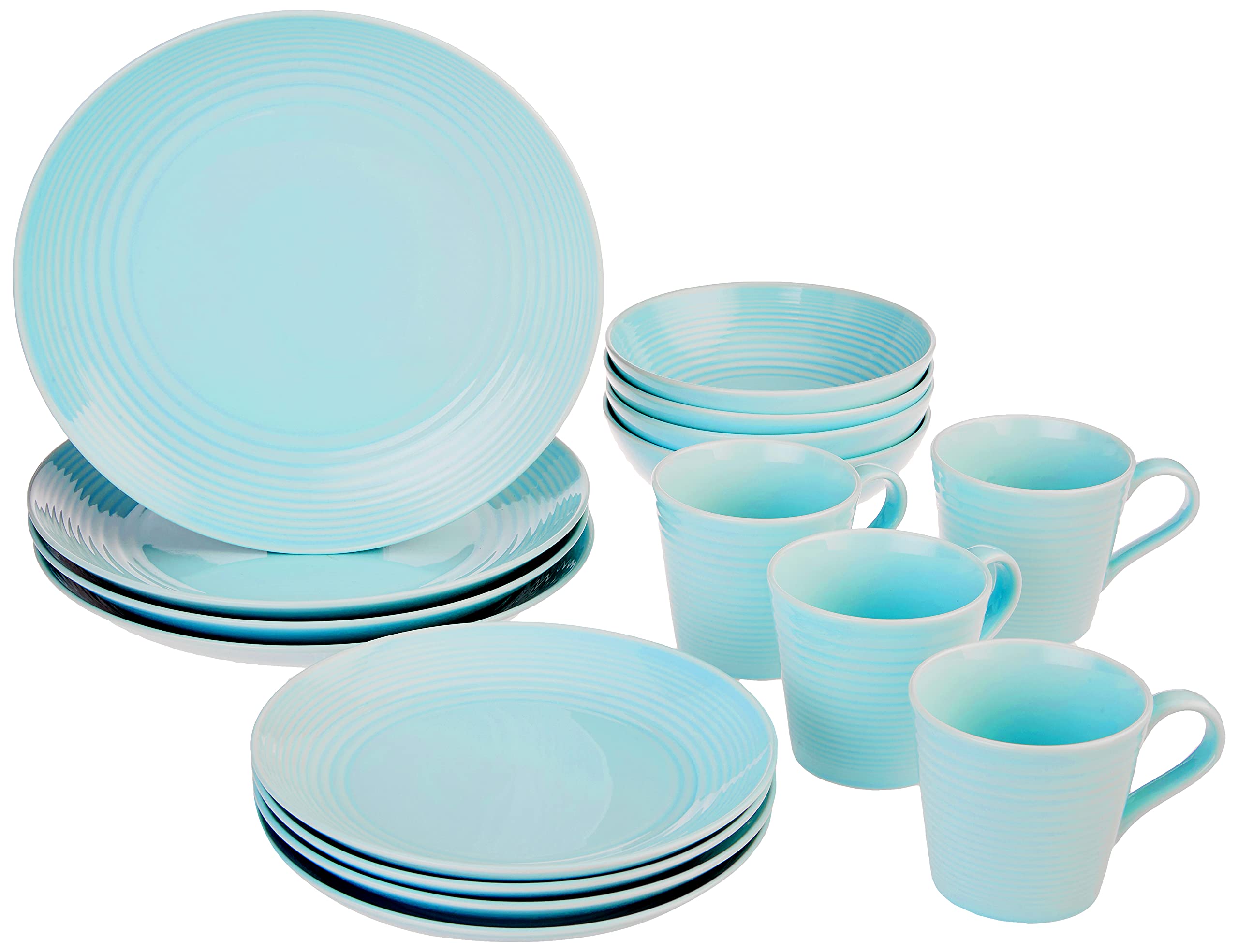 Royal Doulton Gordon Ramsay Maze Blue 16-Piece Dinnerware Set - Elegant Porcelain Dinner Plates, Bowls & Mugs - Perfect for Fine Dining, Dinner Parties & Home Entertaining