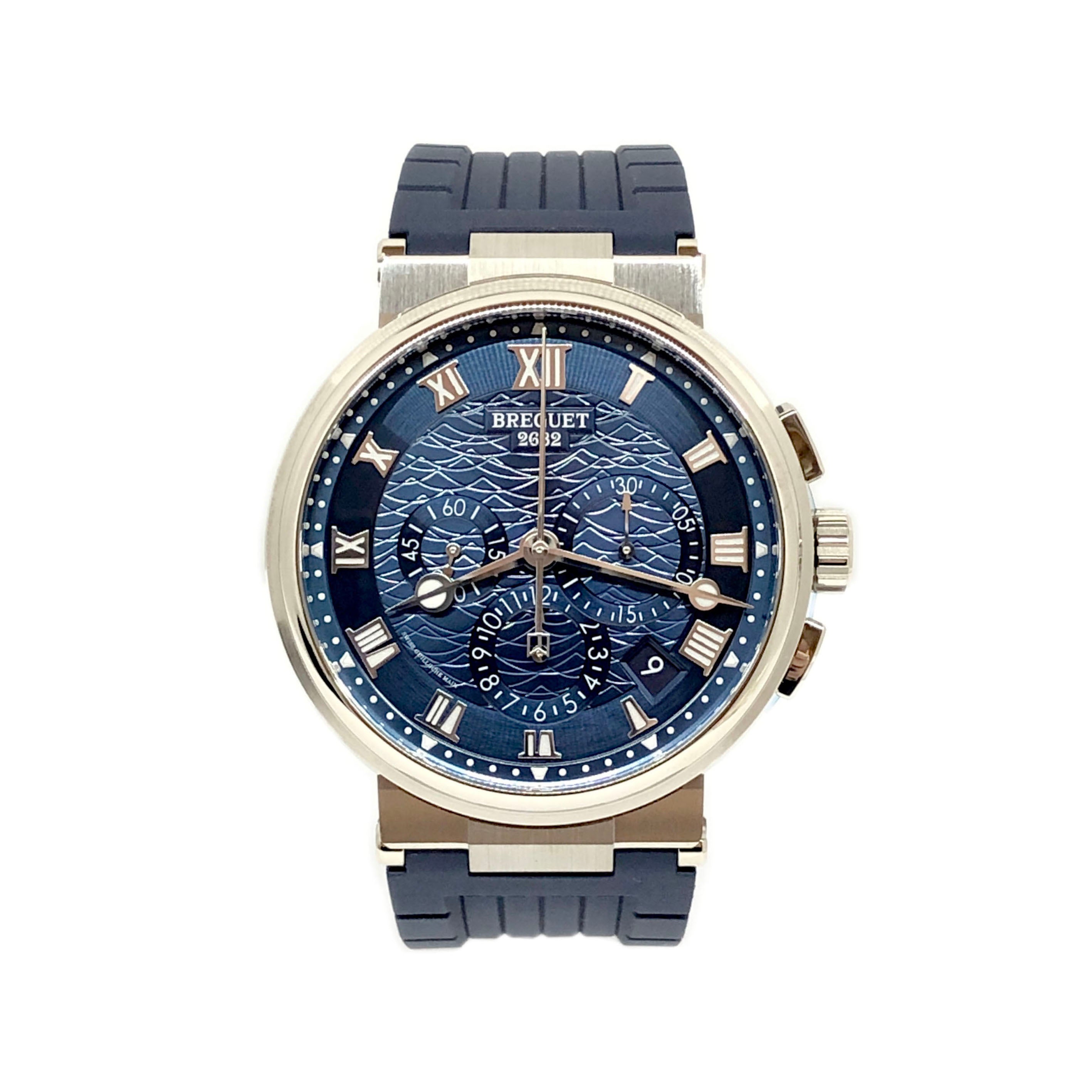 Breguet Marine 5527 Chronograph 18K White Gold Men's Luxury Watch - Perfect for Formal Events, Business Meetings & Special Occasions