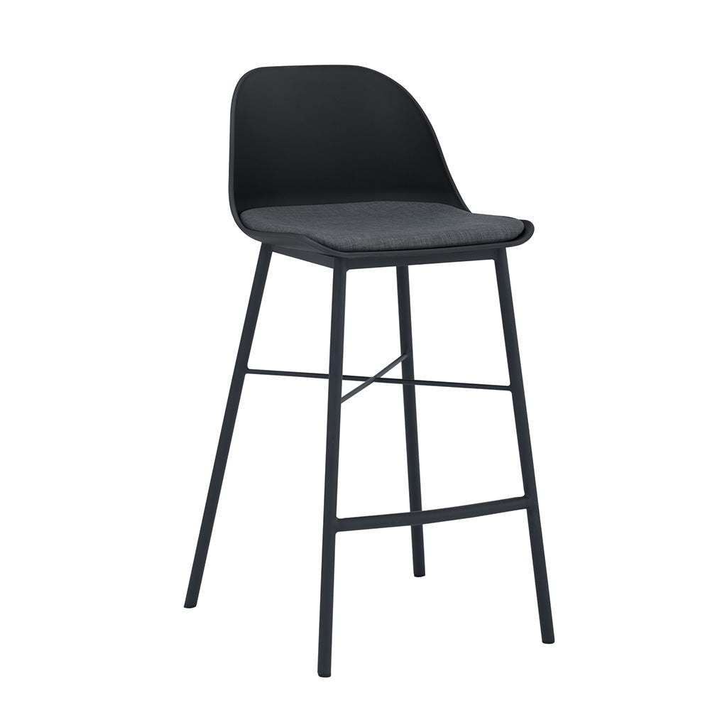 LAXMI Black Counter Stool - Adjustable Height Bar Stool for Kitchen Island, Breakfast Bar & Home Decor