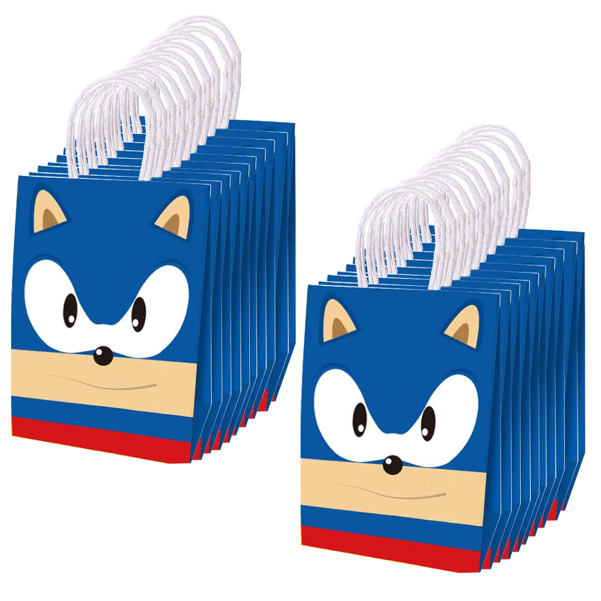 20 PCS Sonic The Hedgehog Party Favor Bags - Birthday Party Supplies, Goody Bags, Treat Bags for Kids & Adults - Perfect for Sonic Themed Birthday Decorations, Baby Showers & Game Night Favors