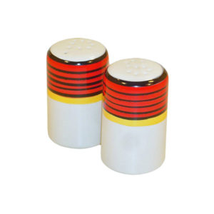 Red and Yellow Carousel Pattern Salt and Pepper Shakers Set - Vintage Style Kitchen Tableware for Dining, Restaurants & Home Decor
