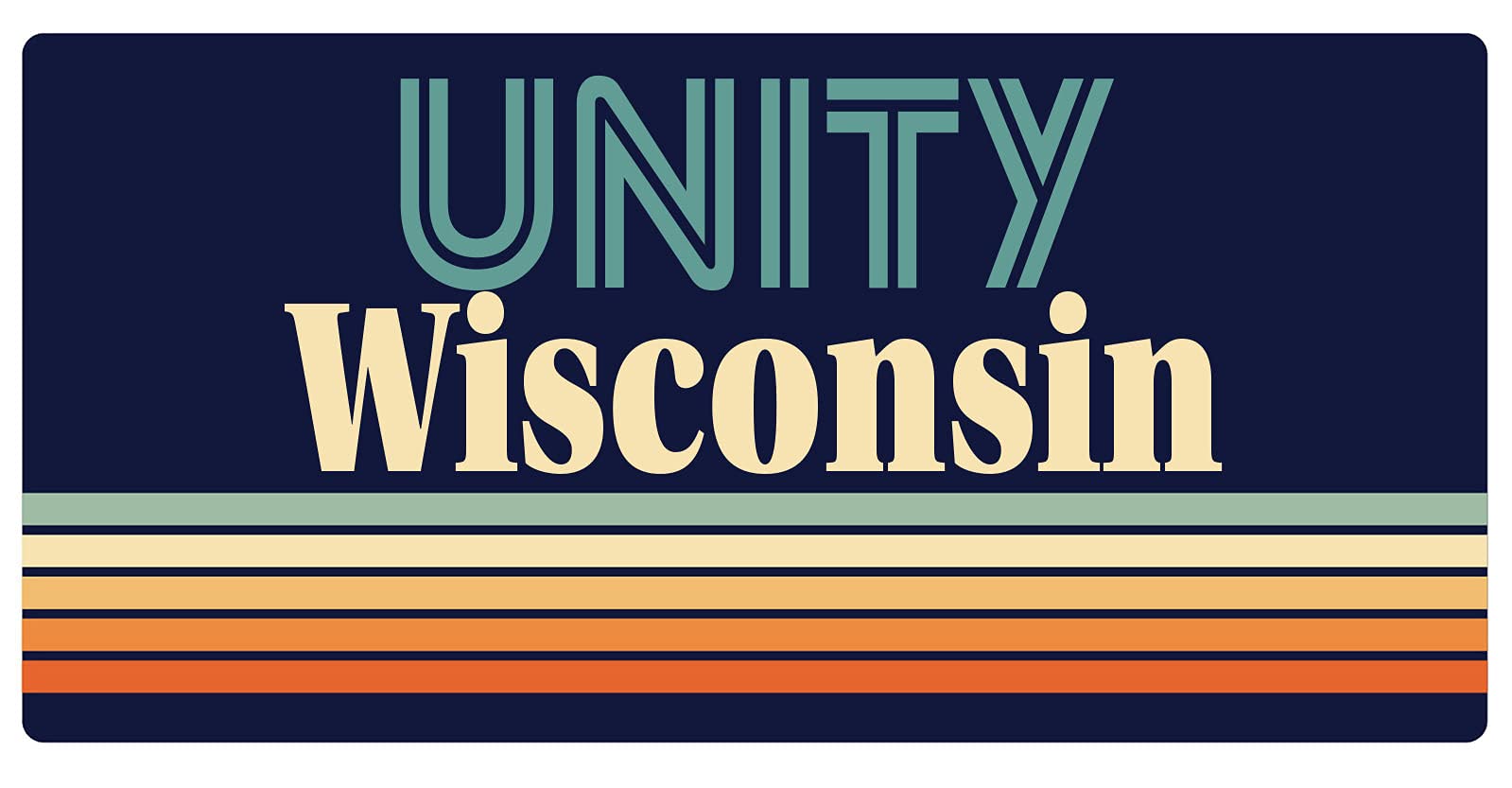 Unity Wisconsin 5 x 2.5-Inch Retro Fridge Magnet - Vintage Style Decorative Refrigerator Magnet for Home, Office & Dorm - Perfect for Fridge, Lockers & Metal Surfaces