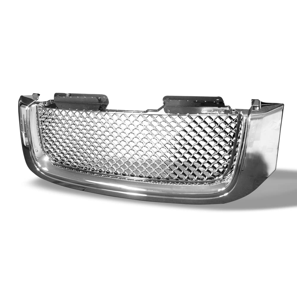 2002-2008 GMC Envoy Chrome Mesh Front Bumper Grill Replacement - Durable Aftermarket Grille Insert for Enhanced Vehicle Style & Protection - Perfect for Off-Roading, Car Shows & Custom Upgrades