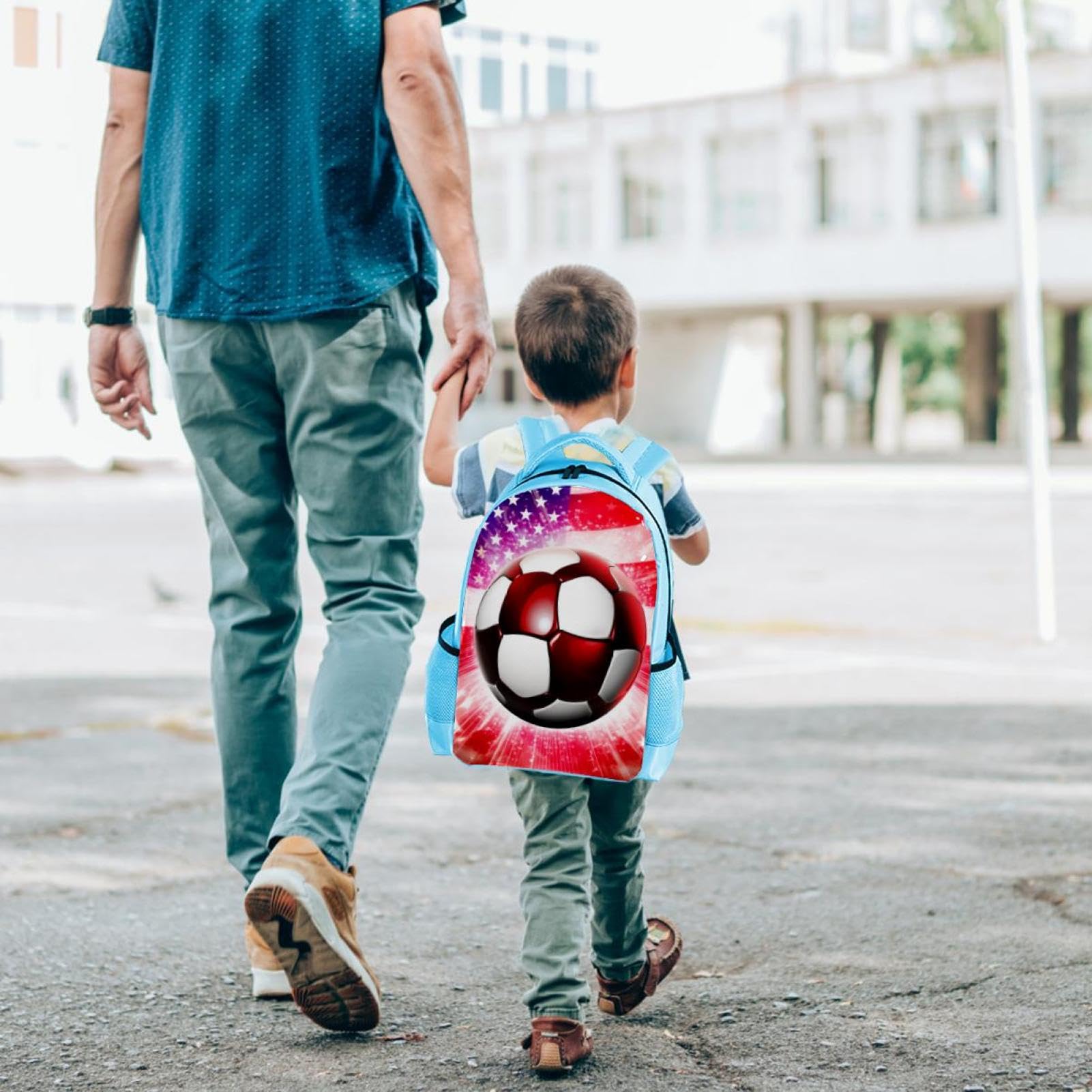 Best Travel Backpack for Men & Women - Durable American Flag Football Backpack - Perfect for Hiking, Gym, School & Outdoor Adventures