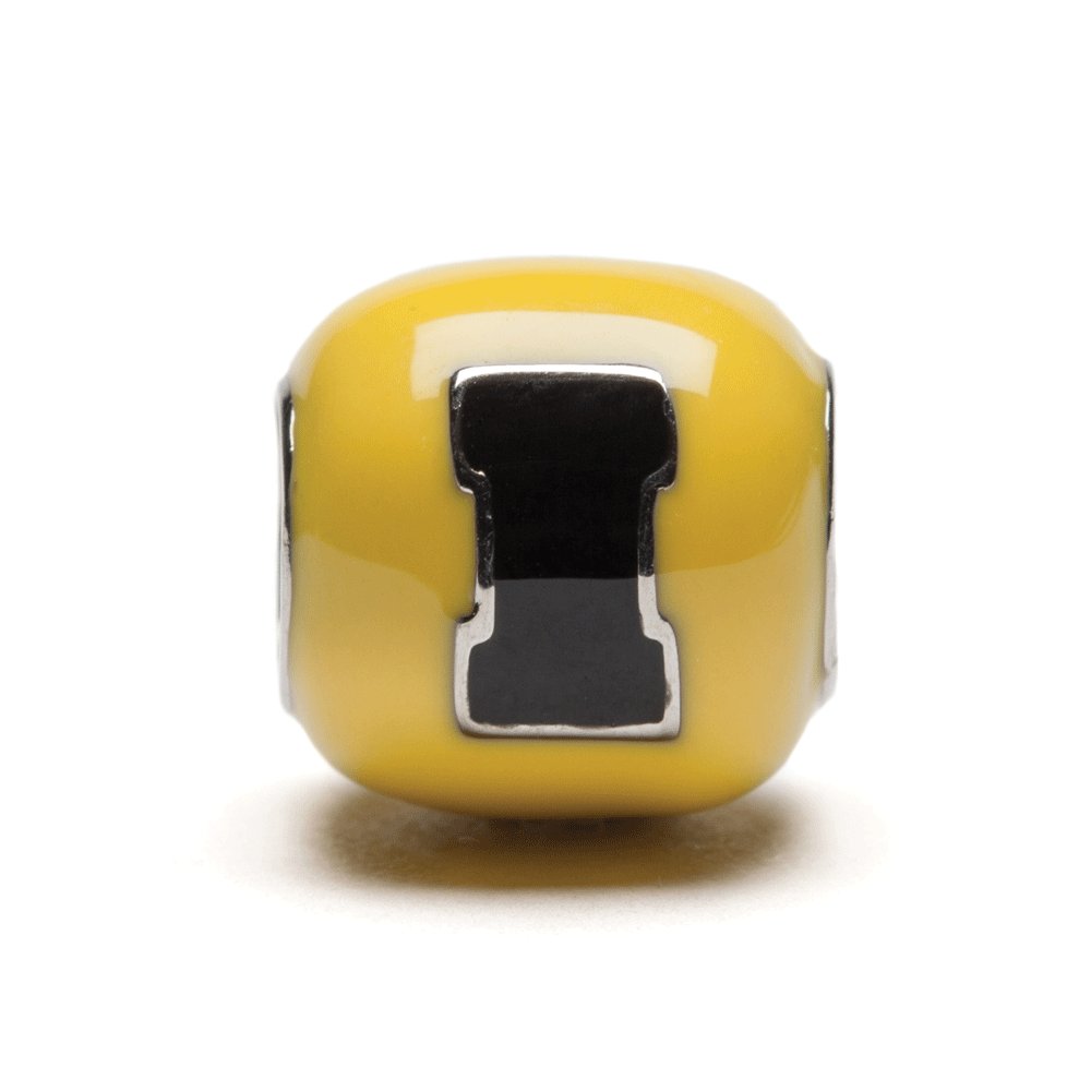**Officially Licensed University of Iowa Jewelry - UI Hawkeyes Yellow & Black Stainless Steel Charms | UI Gifts for Students, Alumni & Fans | Perfect for Game Day, Graduation & Hawkeye Pride**