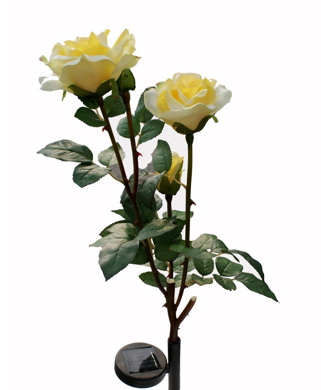Solar Powered Yellow Rose Flower Lights - Outdoor Garden LED Landscape Decorative Lighting for Patio, Yard, Pathway | Weatherproof & Energy Efficient | Perfect Gift for Mother's Day, Valentine's Day, Anniversary