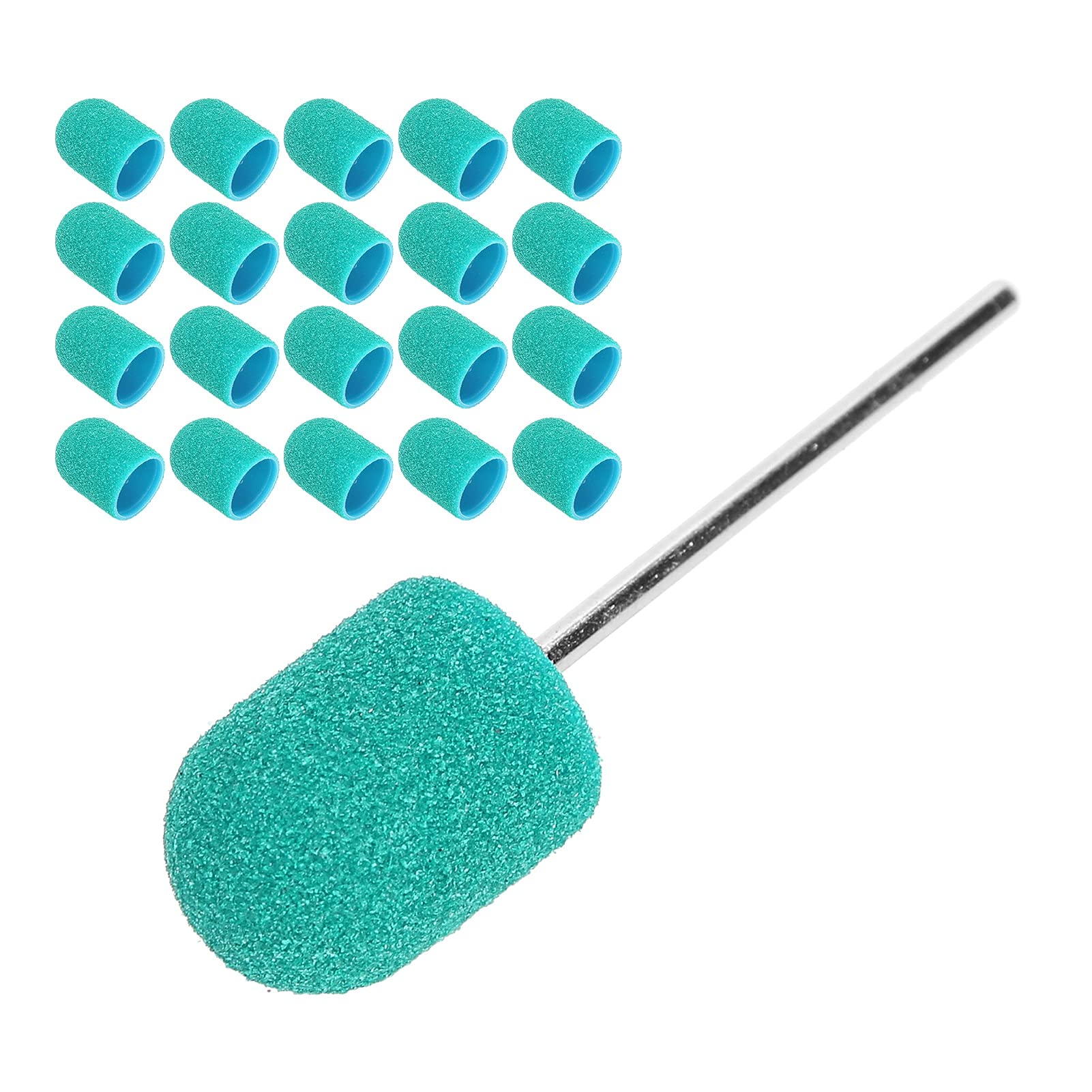 2 Pack Nail Drill Bits Set - Fine Grit Sanding Bits with Shaft for Professional Nail Salon & Home Manicure | Lightweight, Easy to Store, Green Nail Art Tools for Acrylic, Gel & Natural Nails