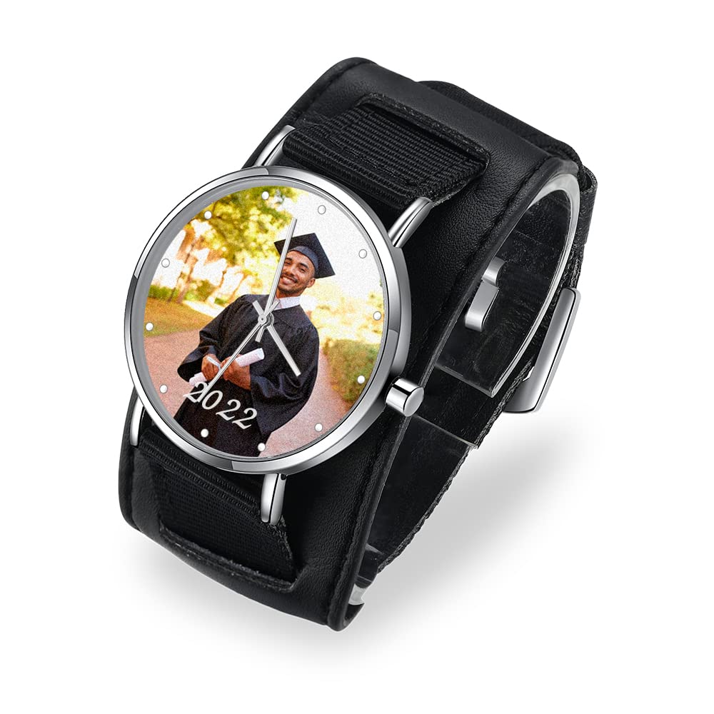 Personalized Photo Watches for Men & Women - Custom Engraved Stainless Steel Couple Watches - Unique Gift for Husband, Wife, Father & Friends - Perfect for Anniversaries, Weddings & Special Occasions