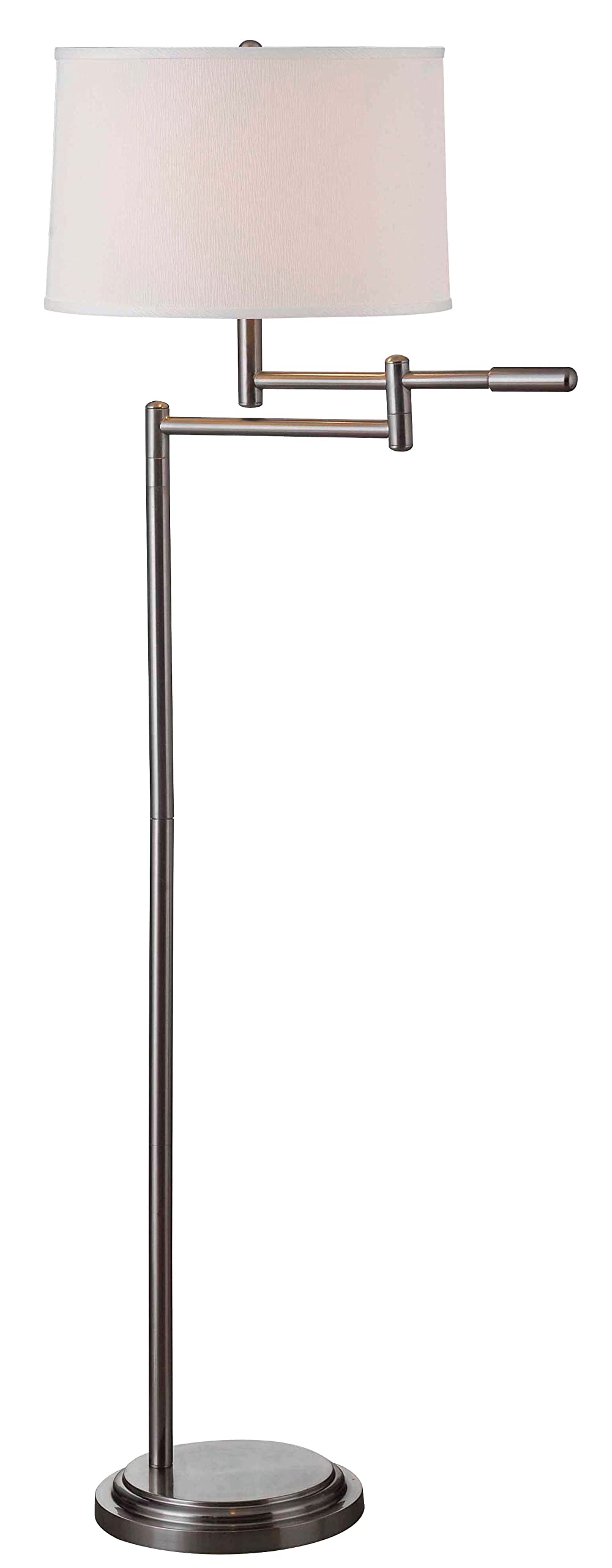 Kenroy Home 20941BS Theta Adjustable Swing Arm Floor Lamp - Brushed Steel Finish for Living Room, Bedroom & Office Lighting