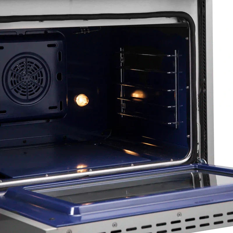 FORNO Massimo 48 Inch Freestanding Dual Fuel Range with French Doors - Stainless Steel FFSGS6325 | Professional Gas & Electric Oven for Home Chefs | Perfect for Baking, Roasting & Entertaining