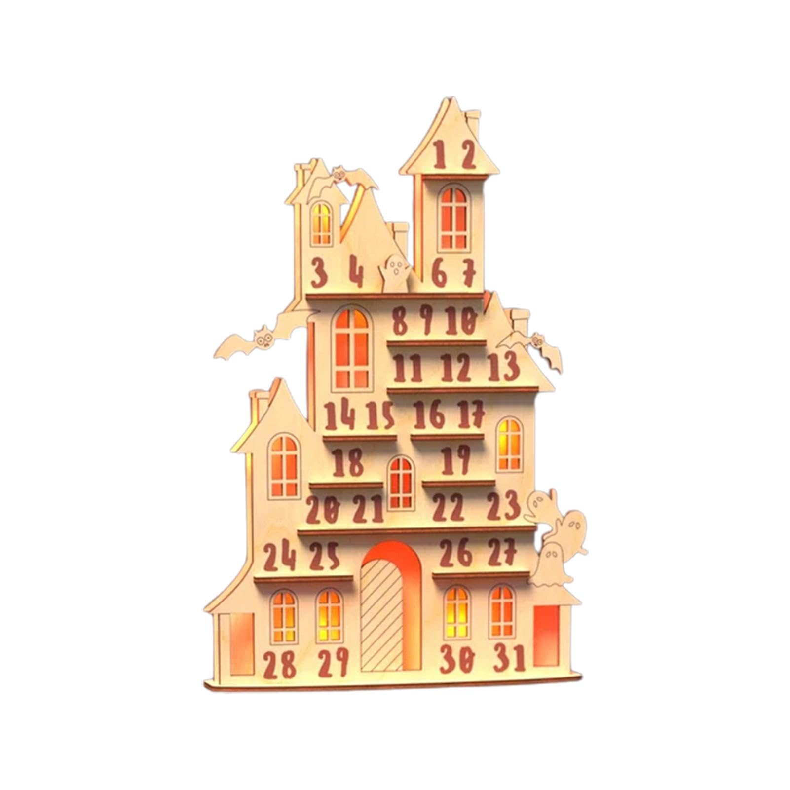 Wooden Halloween Advent Calendar 2024 - Countdown Blocks, Halloween Decorations, Spooky Holiday Countdown for Kids & Adults - Perfect for Home, Party & Classroom Decor