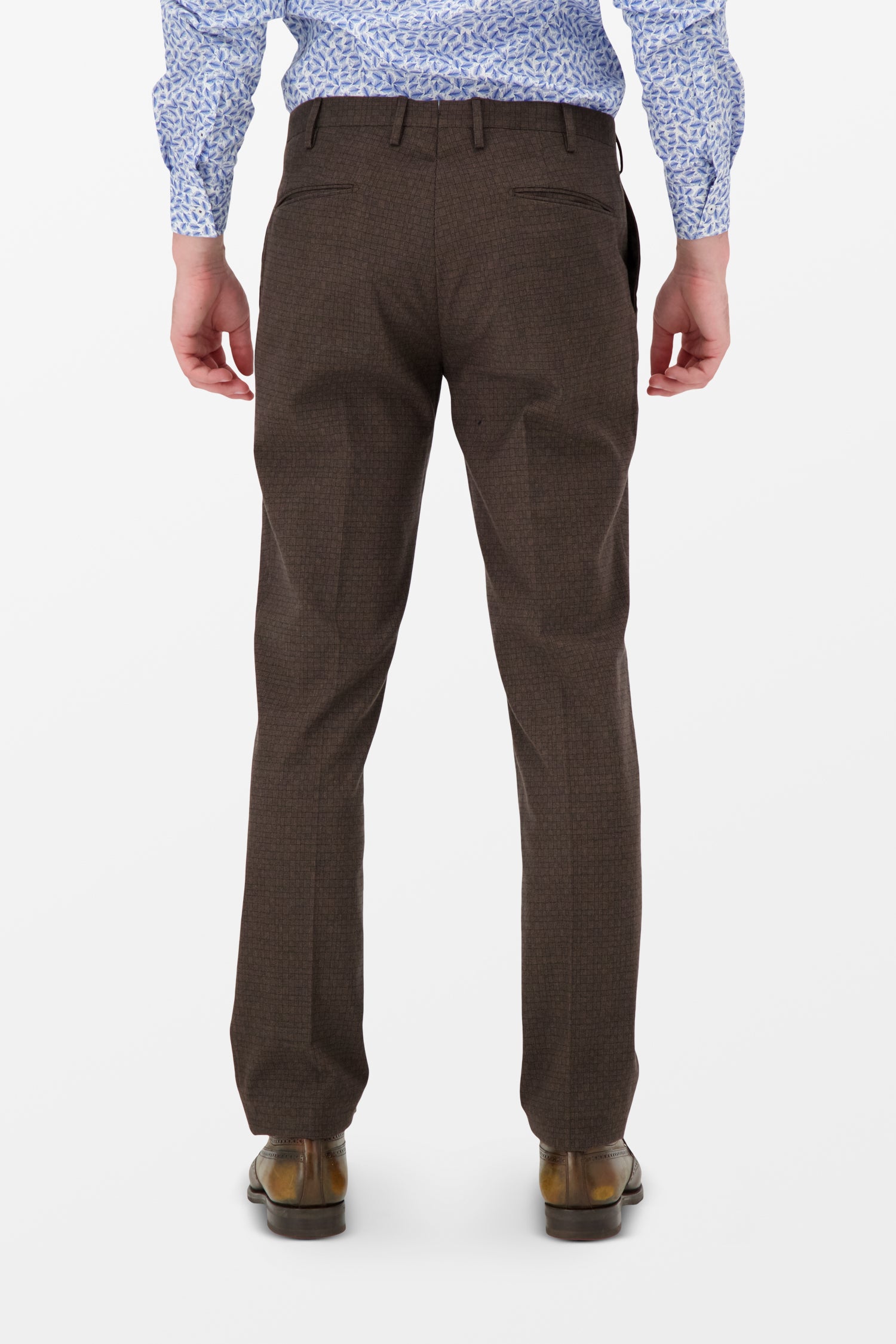 Premium Incotex Brown Dress Pants for Men - Classic Slim Fit Formal Trousers for Office, Business & Wedding Occasions