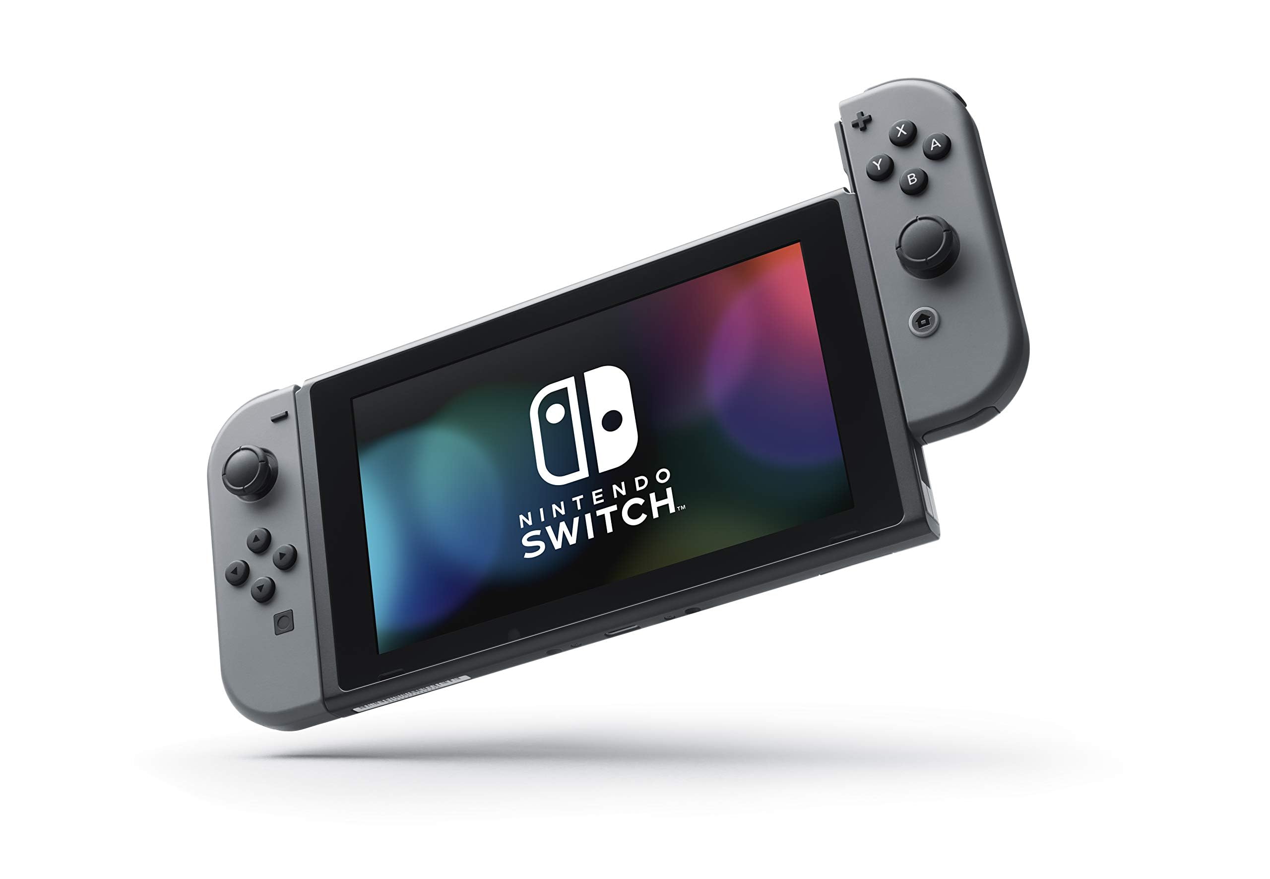 Nintendo Switch Console with Gray Joy-Con Controllers (HAC-001-01) - Portable Gaming System for Home & Travel Entertainment