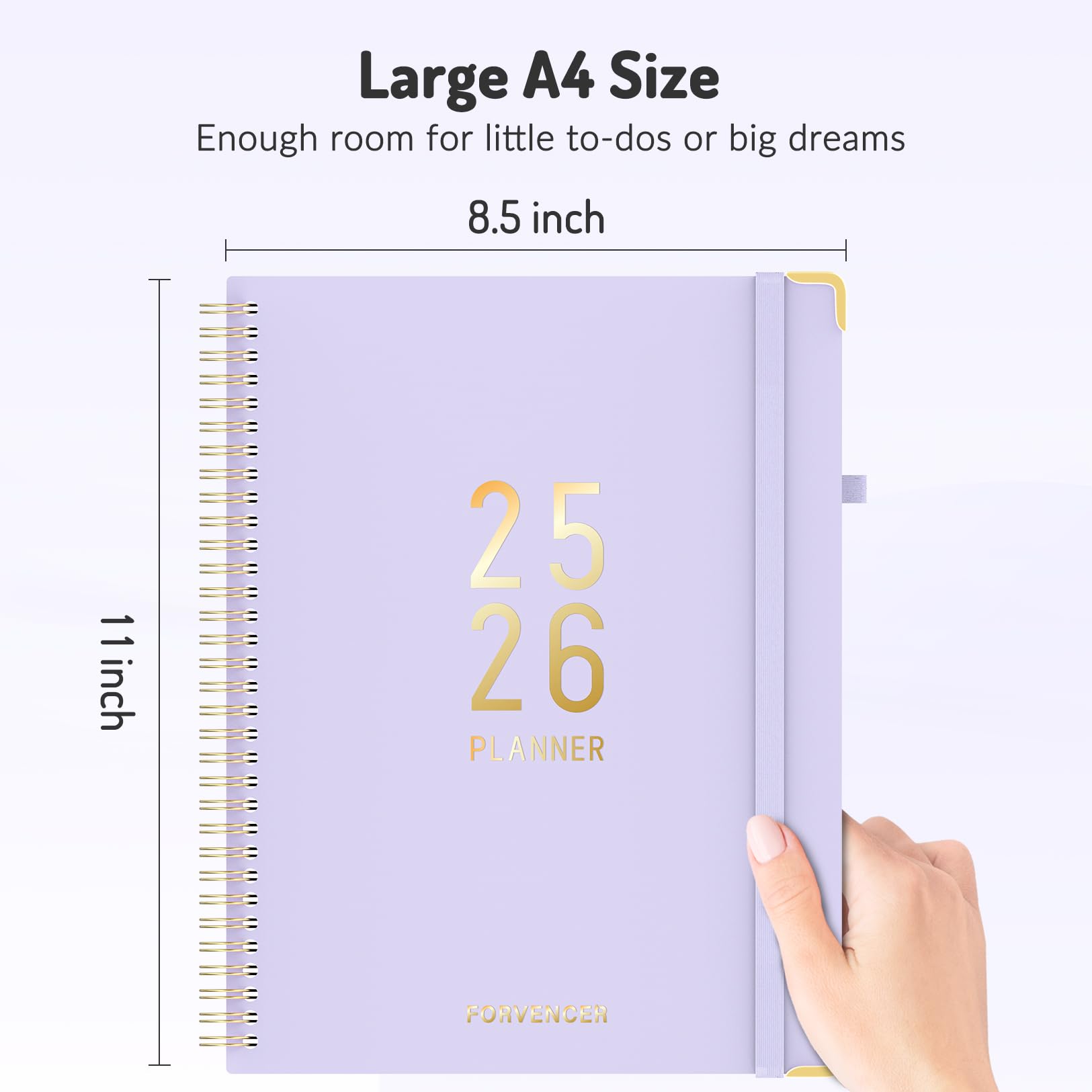 Forvencer 2025-2026 18-Month Academic Planner | July 2025 - December 2026 Weekly & Monthly Calendar | 8.5