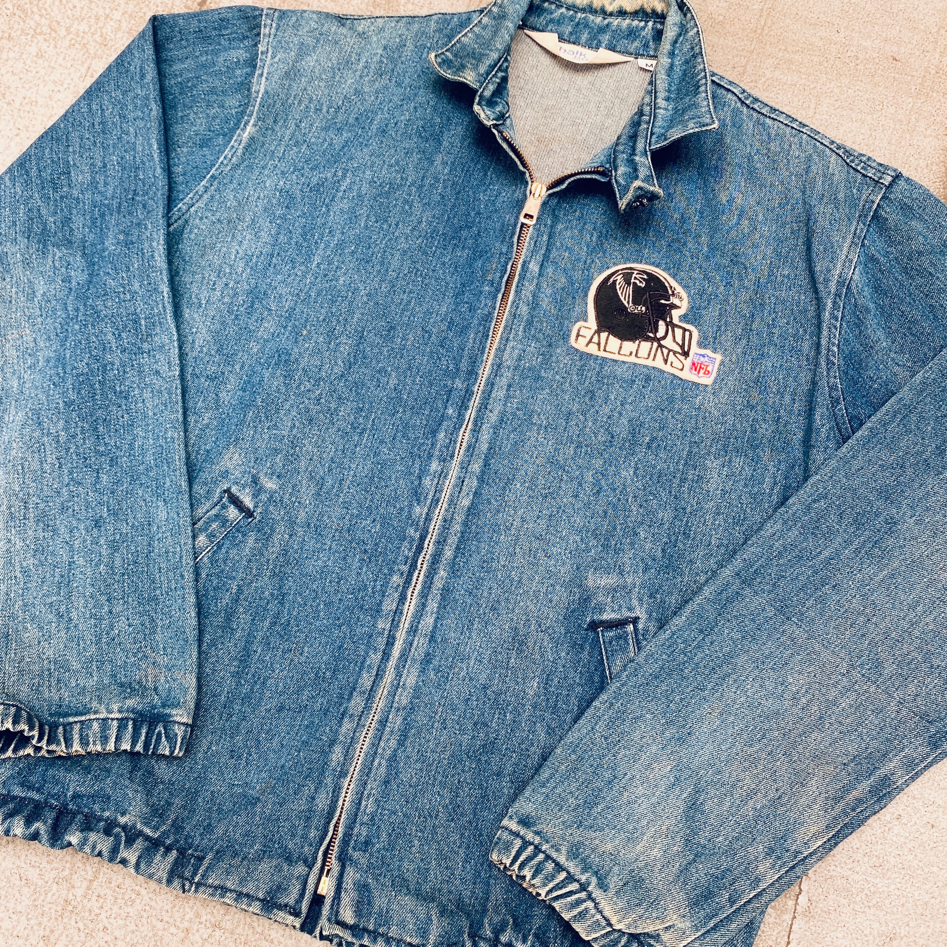 Vintage 1990s Atlanta Falcons Denim Jacket - Chalk Line Full Zip (Medium) | Perfect for Game Day, Tailgating & NFL Fan Fashion