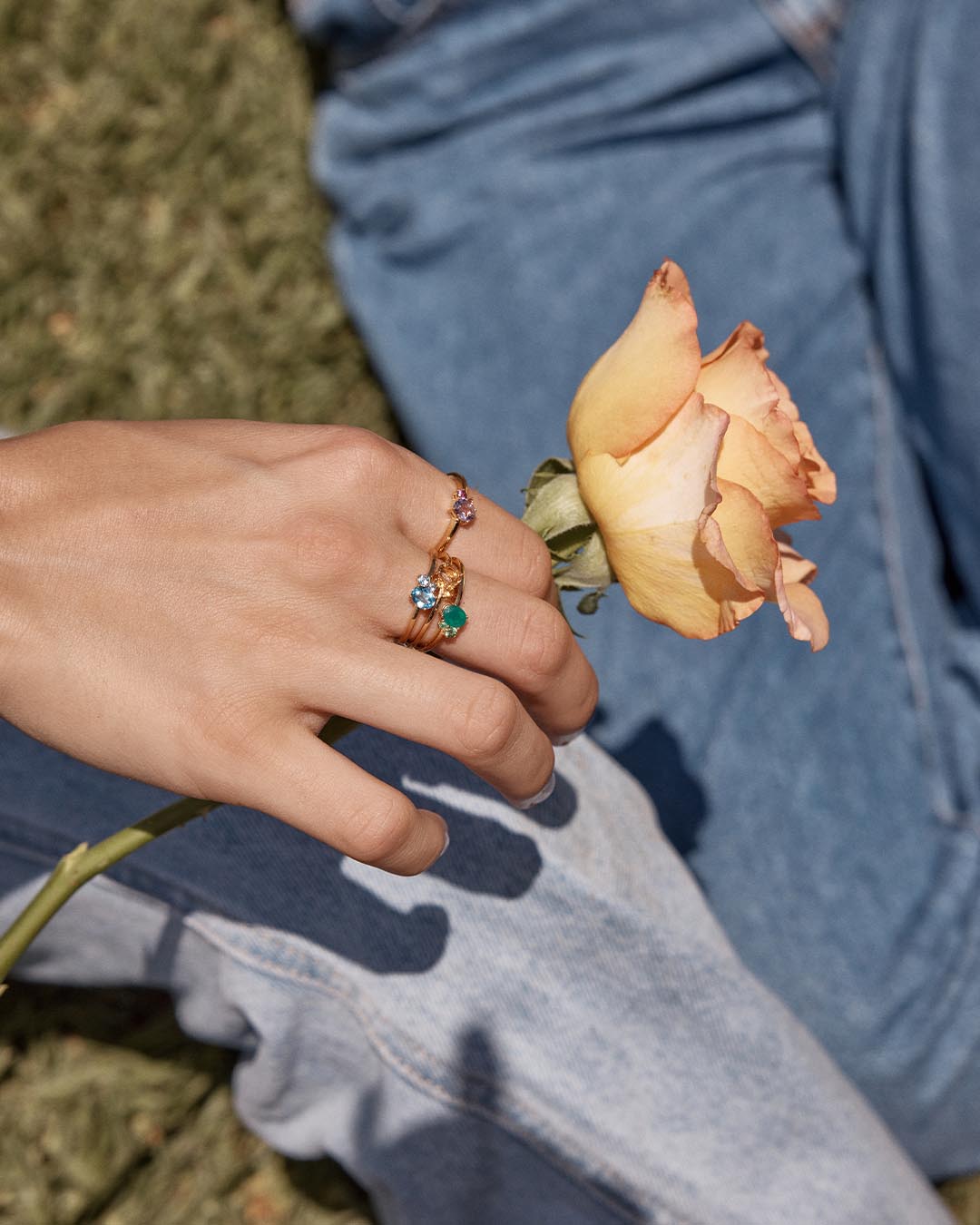 18K Gold Vermeil Kindred Birthstone Ring for March - Perfect Gift for Birthdays, Anniversaries & Special Occasions