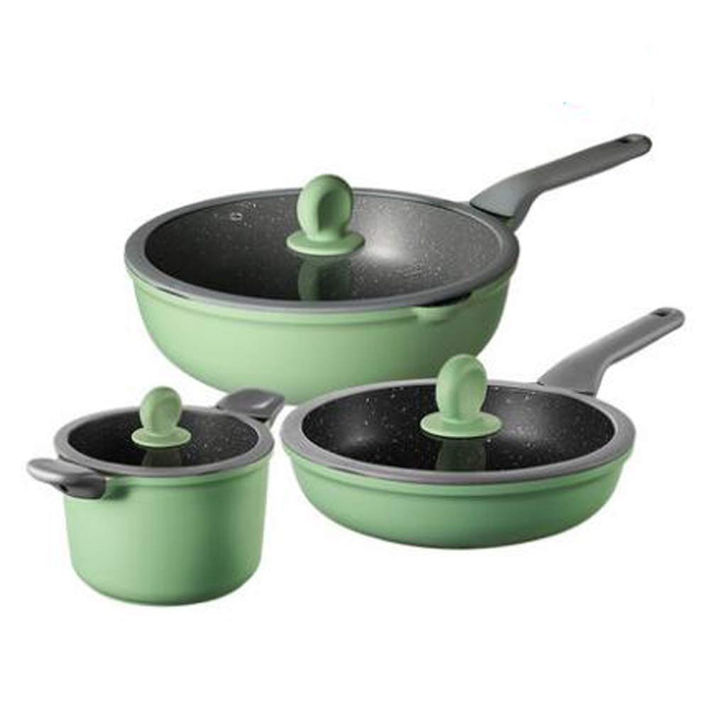 Premium 10-Piece Non-Stick Cookware Set - Induction Compatible Soup Pot, Frying Pan, Milk Pot & Wok - Perfect for Family Cooking, Stir-Fry, Soup Making & Hotpot Meals