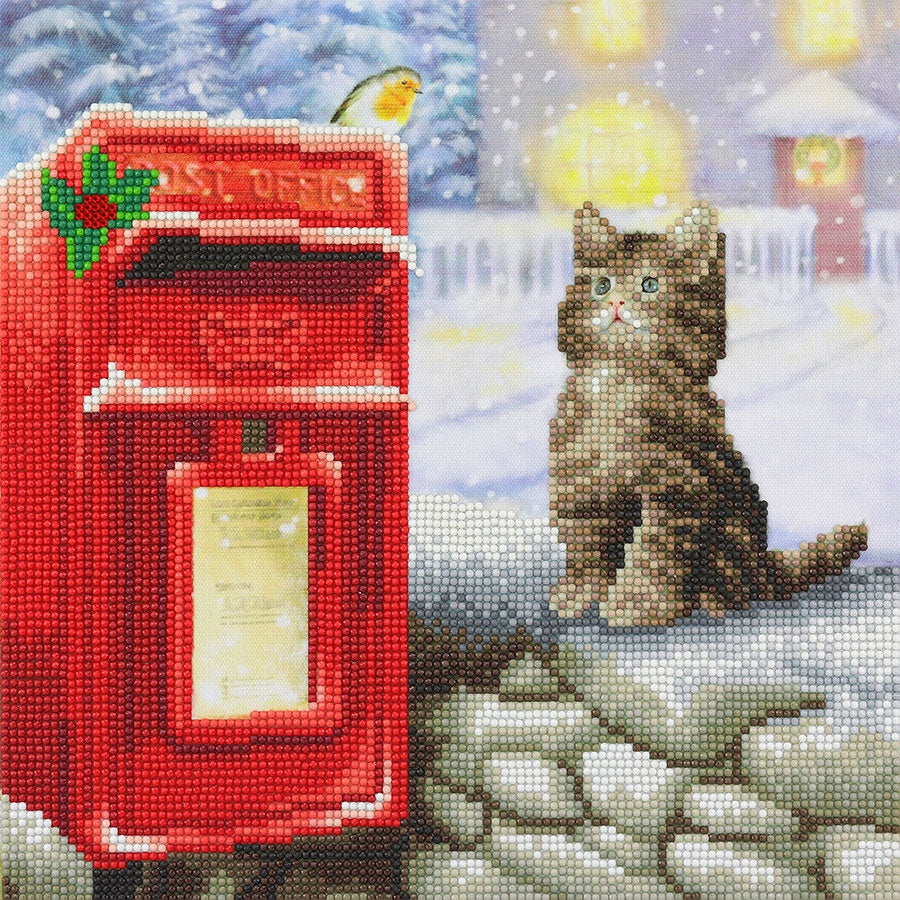 Crystal Art Postman Cat Medium - Handmade Resin Figurine for Home Decor, Office Desk, and Gift Giving | Perfect for Cat Lovers and Collectors